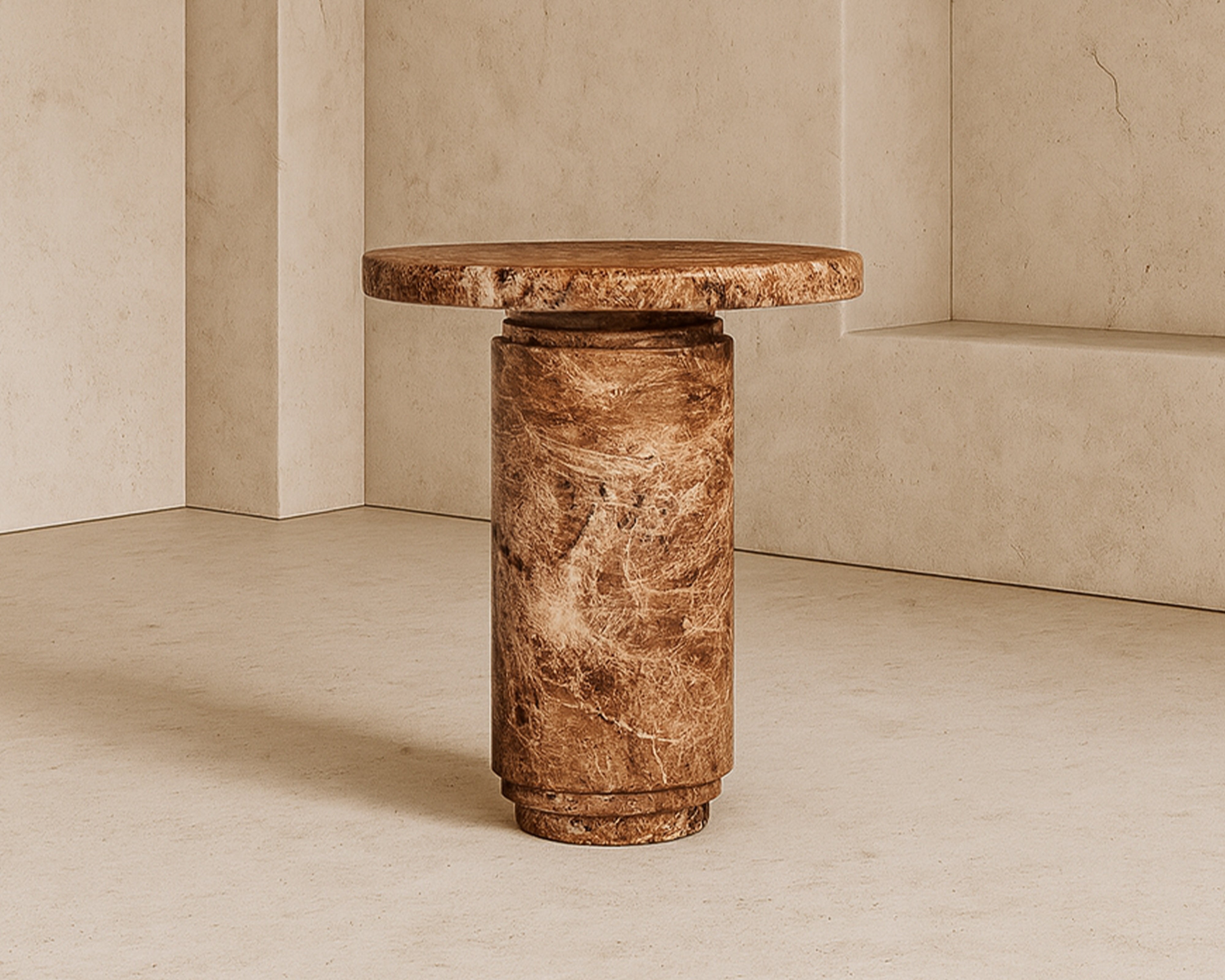 Mila Side Table  - Rosso  Levanto