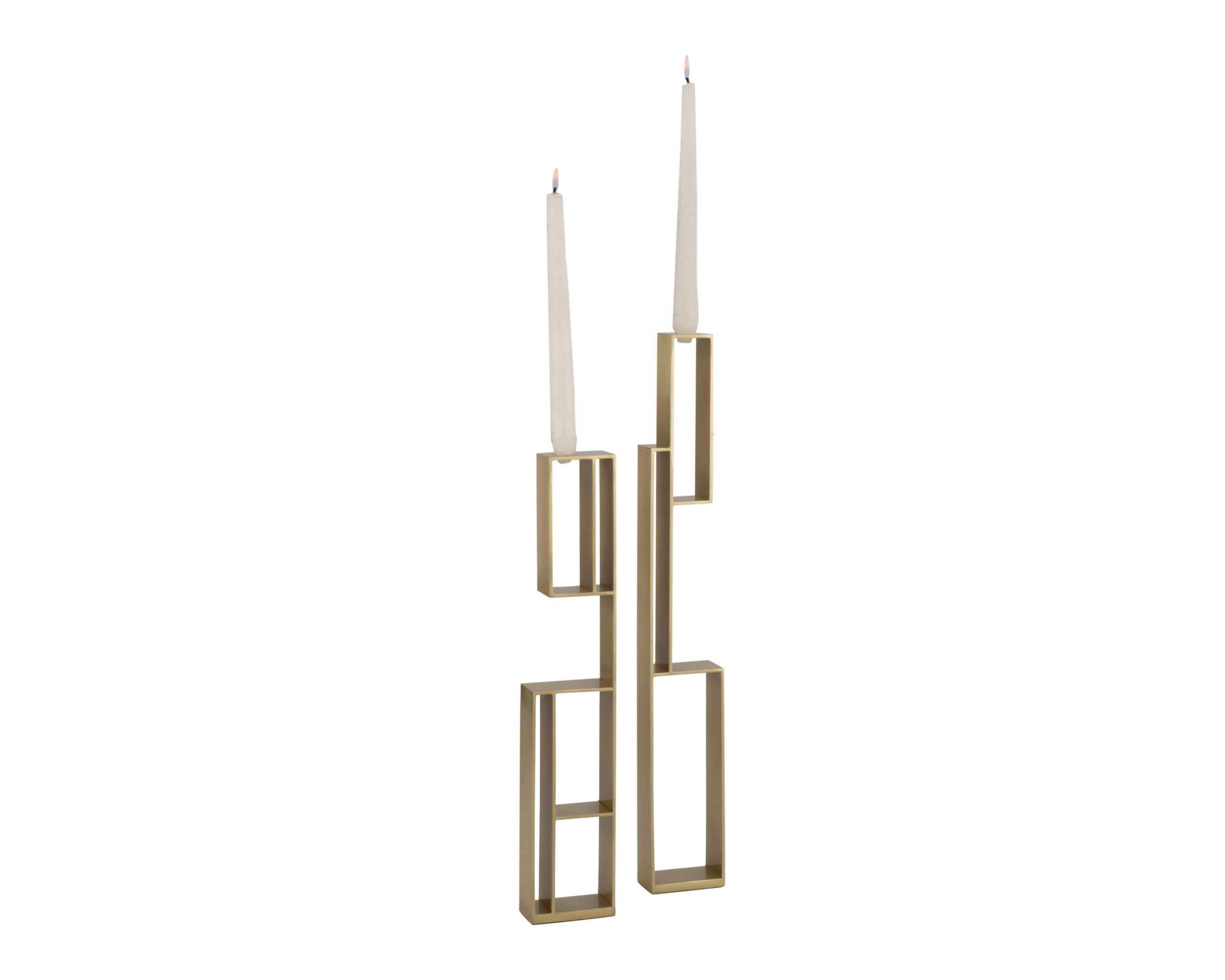 Veneton Candle Holder (set of 2)  - Brushed Brass