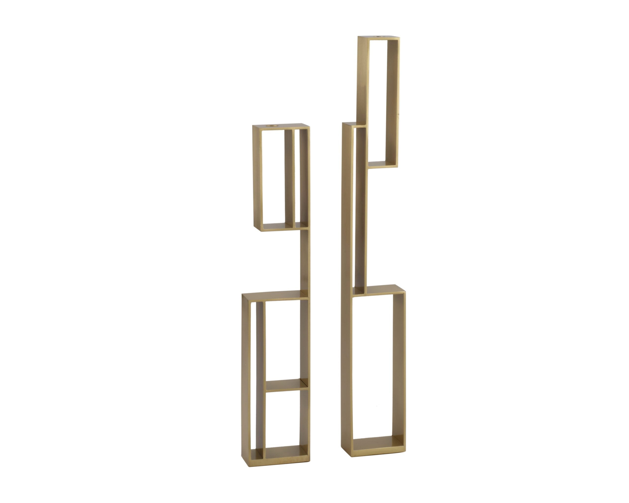 Veneton Candle Holder (set of 2)  - Brushed Brass
