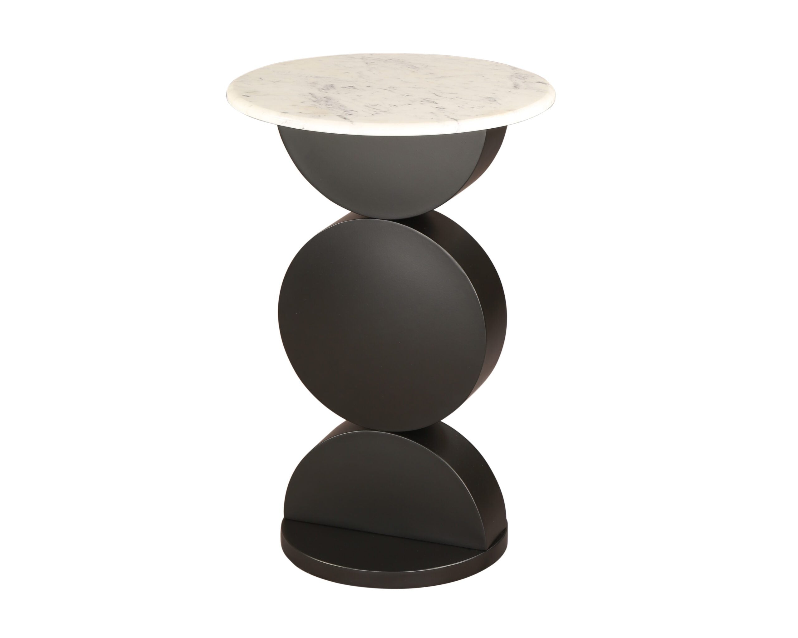Pop 1 Side Table - Matt Black/White Marble