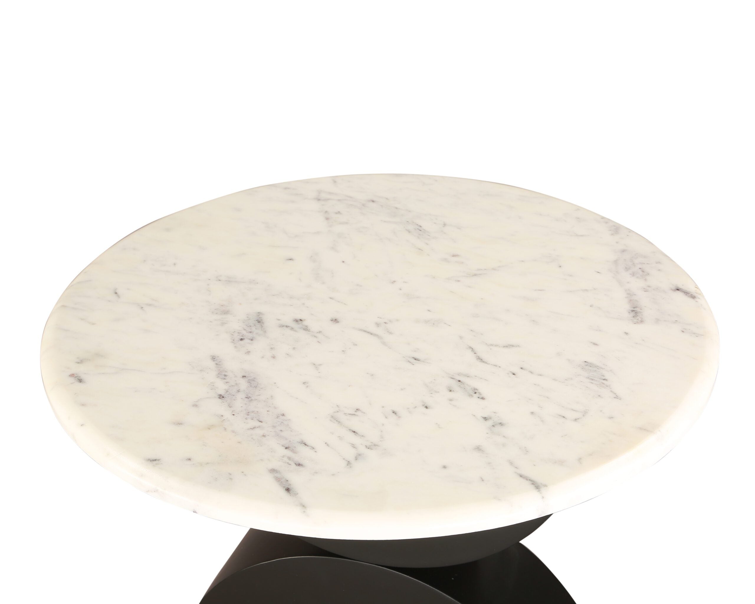 Pop 1 Side Table - Matt Black/White Marble