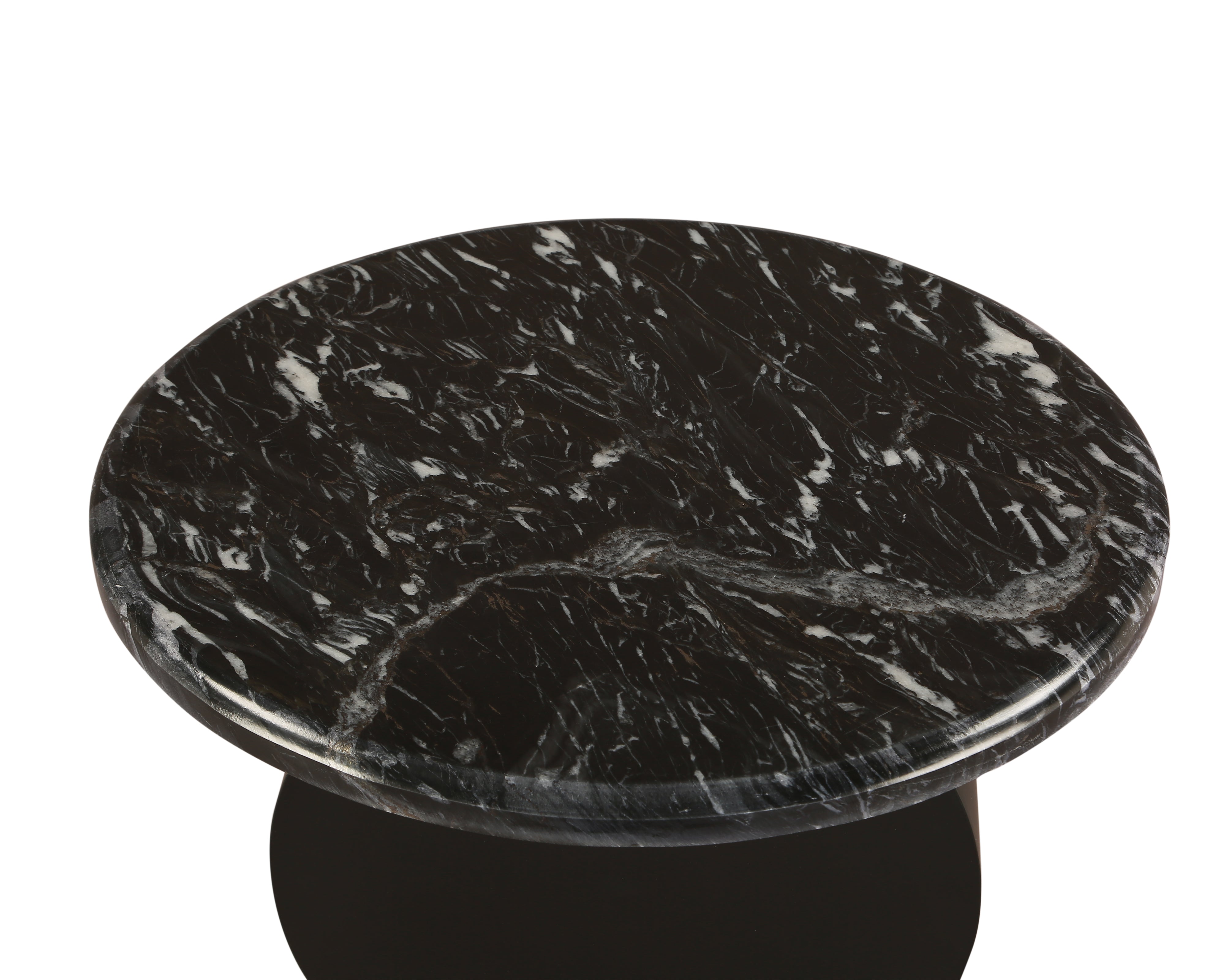 Pop 2 Side Table - Matt Black/Black Marble