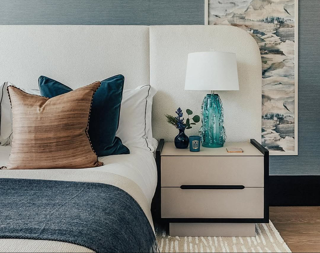 Antara Bedside Table - Dark Soft Cream