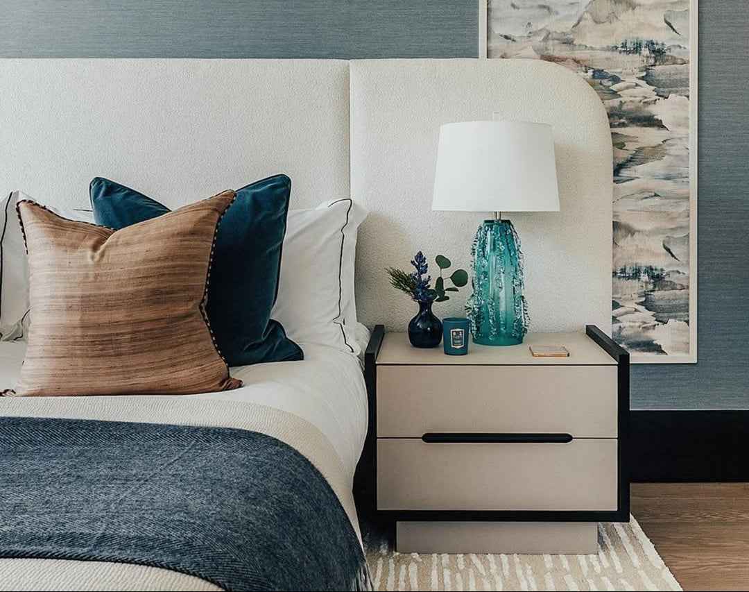 Antara Bedside Table - Dark Soft Cream