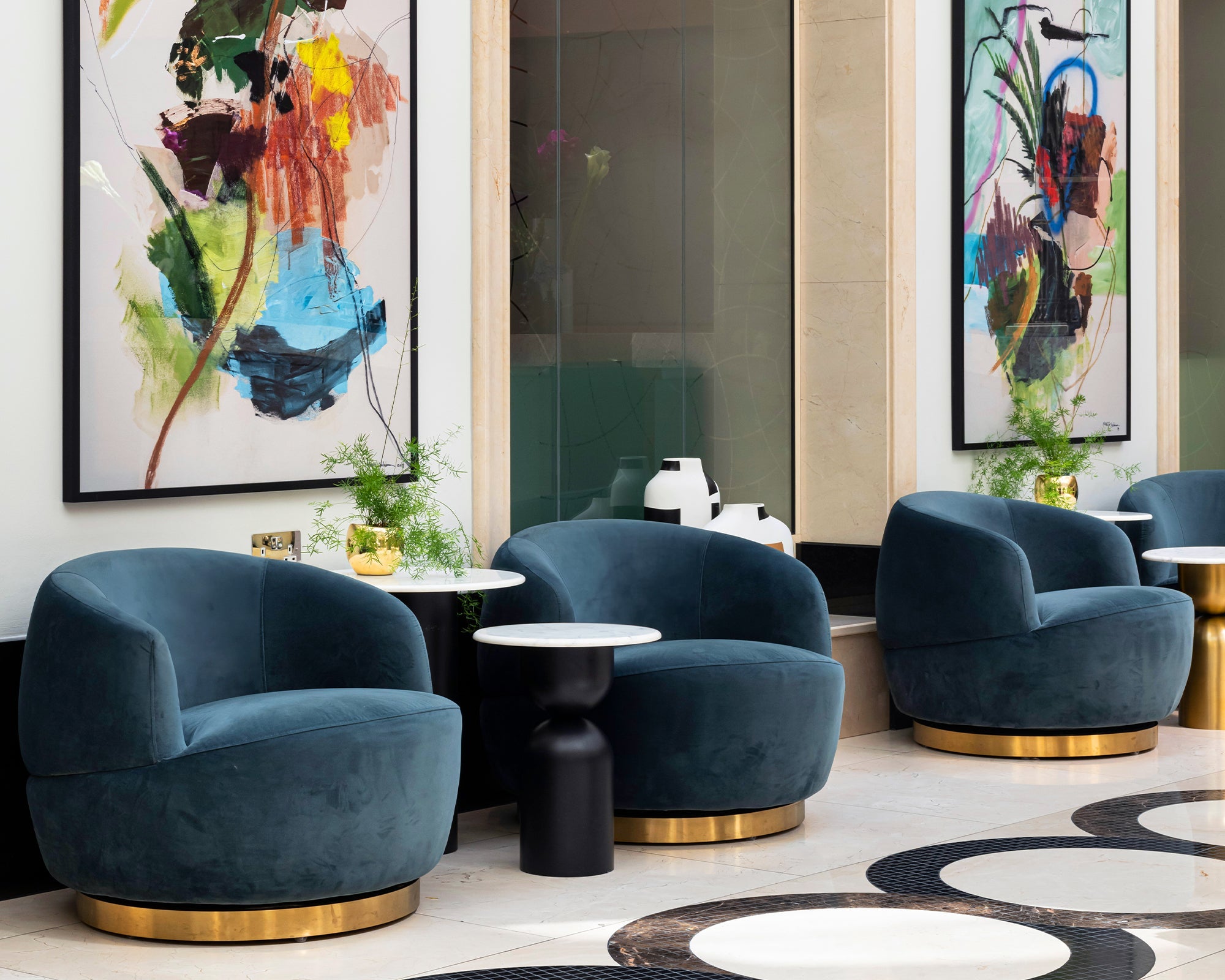 Vitale Occasional Chair Chair - Baxter Deep Sea Velvet