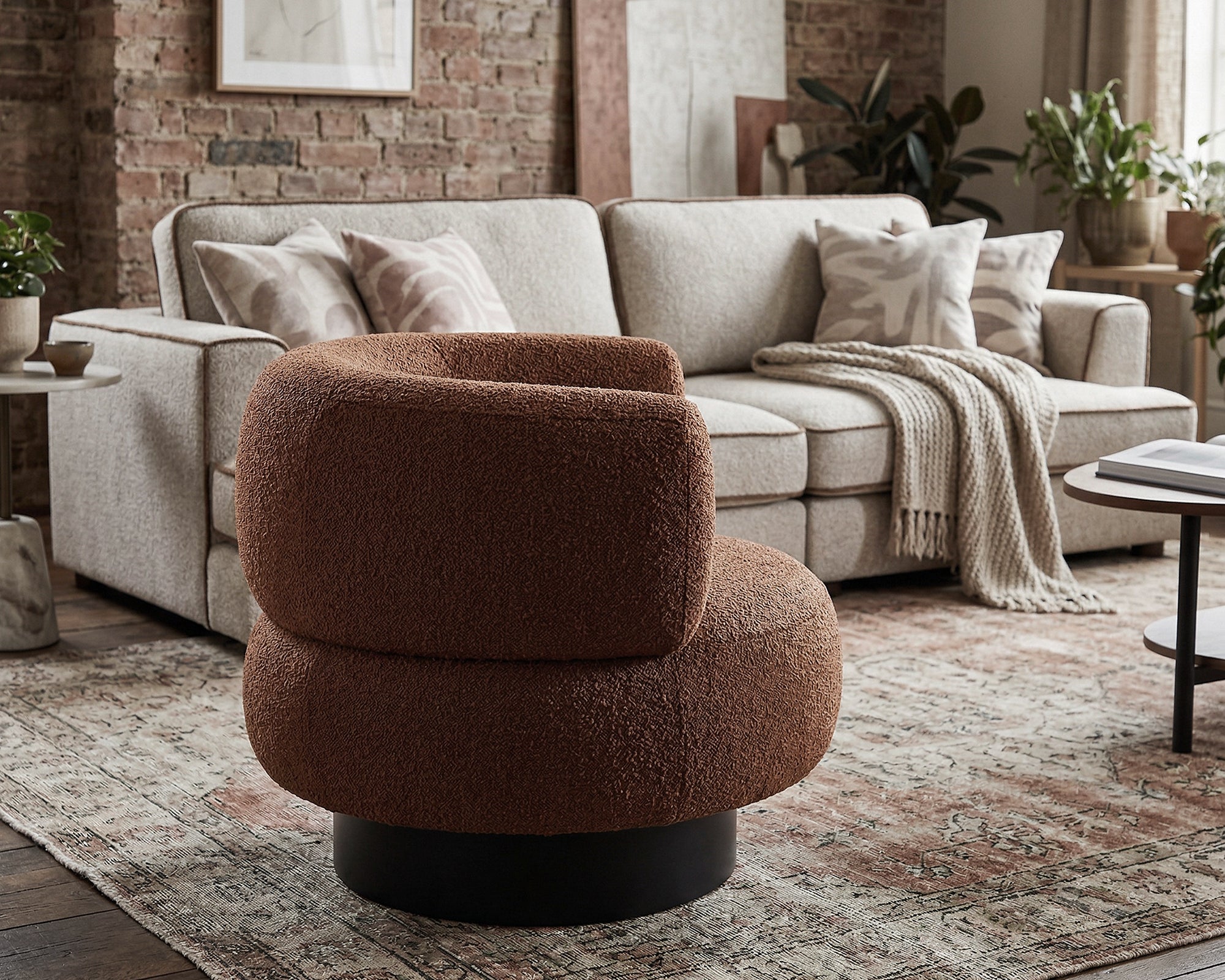 Redeo Occasional Chair - Capela Fennel Seed | Matt Black Metal (Crib 5)