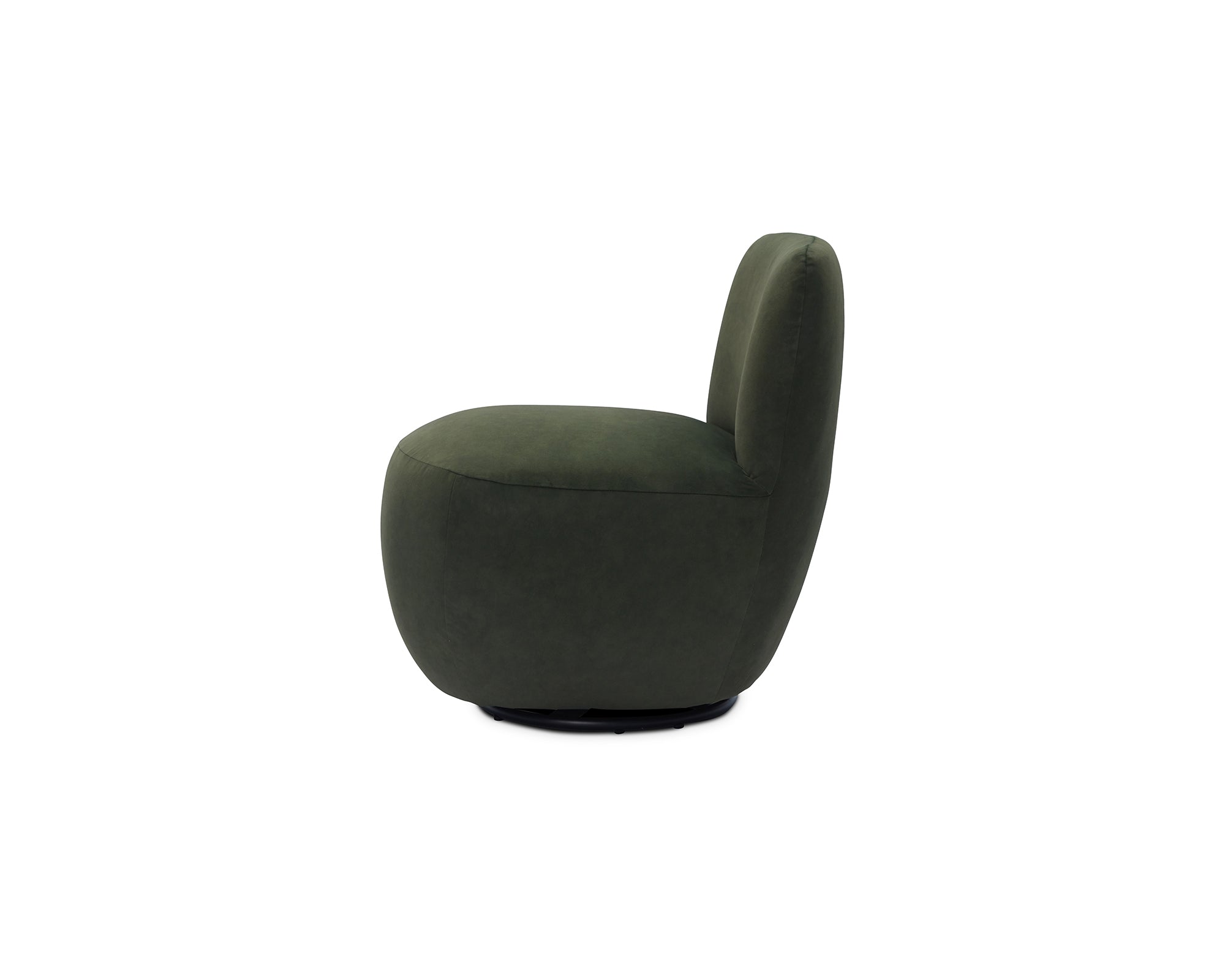 Hopper Swivel Occasional Chair - Hopper Moss | Matt Black Metal (Crib 5)