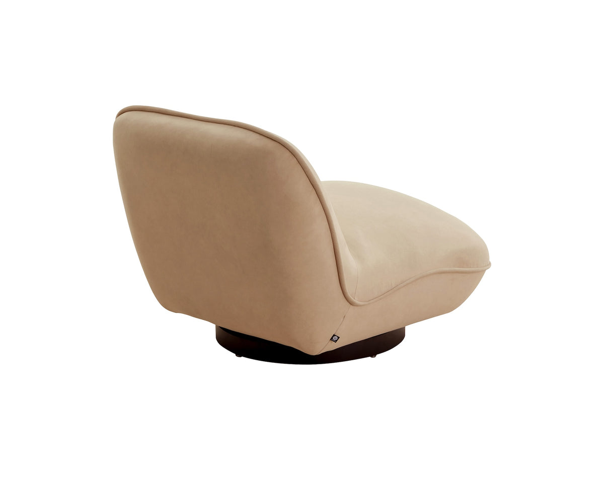 Algar Swivel (Crib 5) Occasional Chair - Hopper Desert and Matt Black Metal