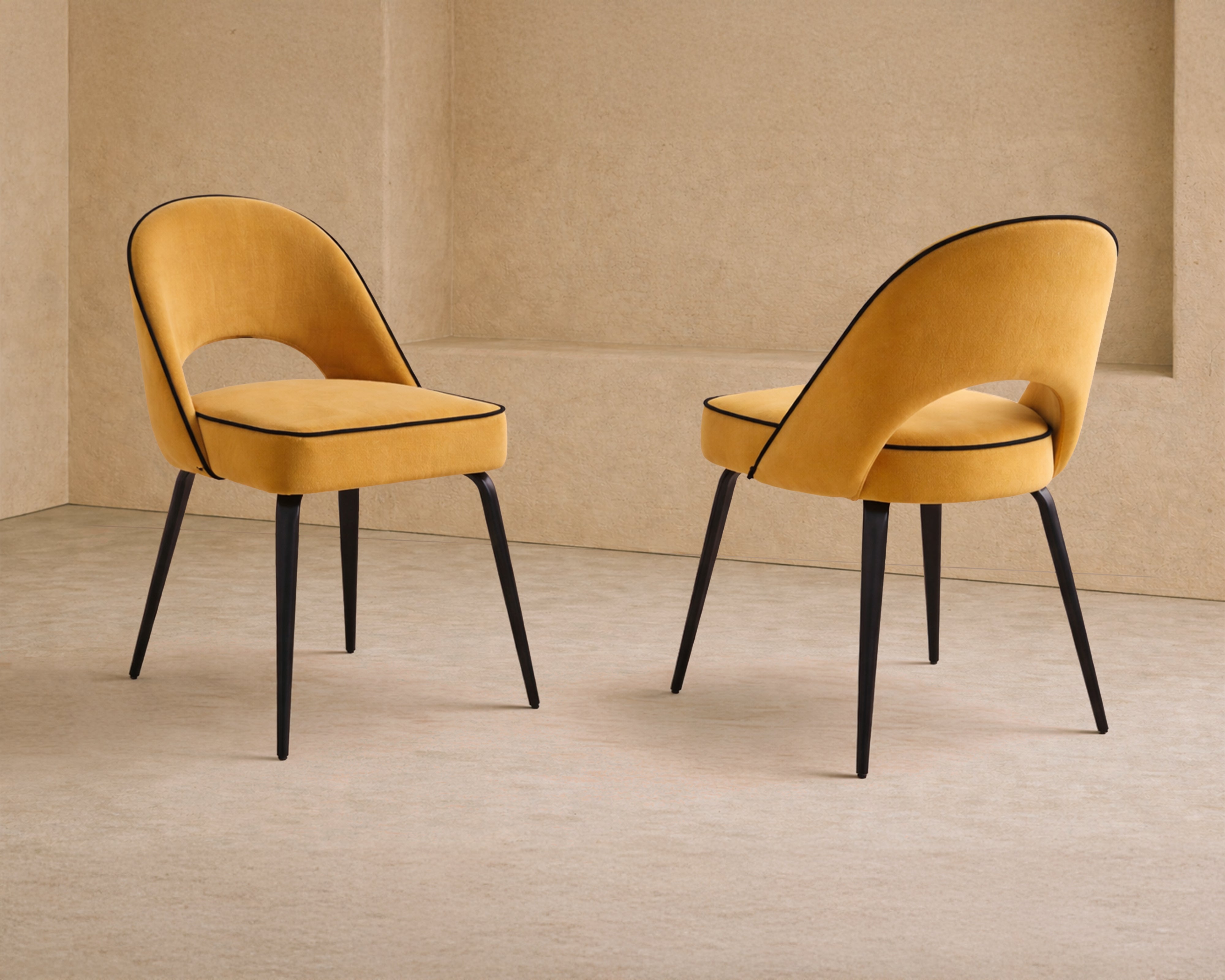 Yves Dining Chair Crib 5 (set of 2) - Megan Mustard