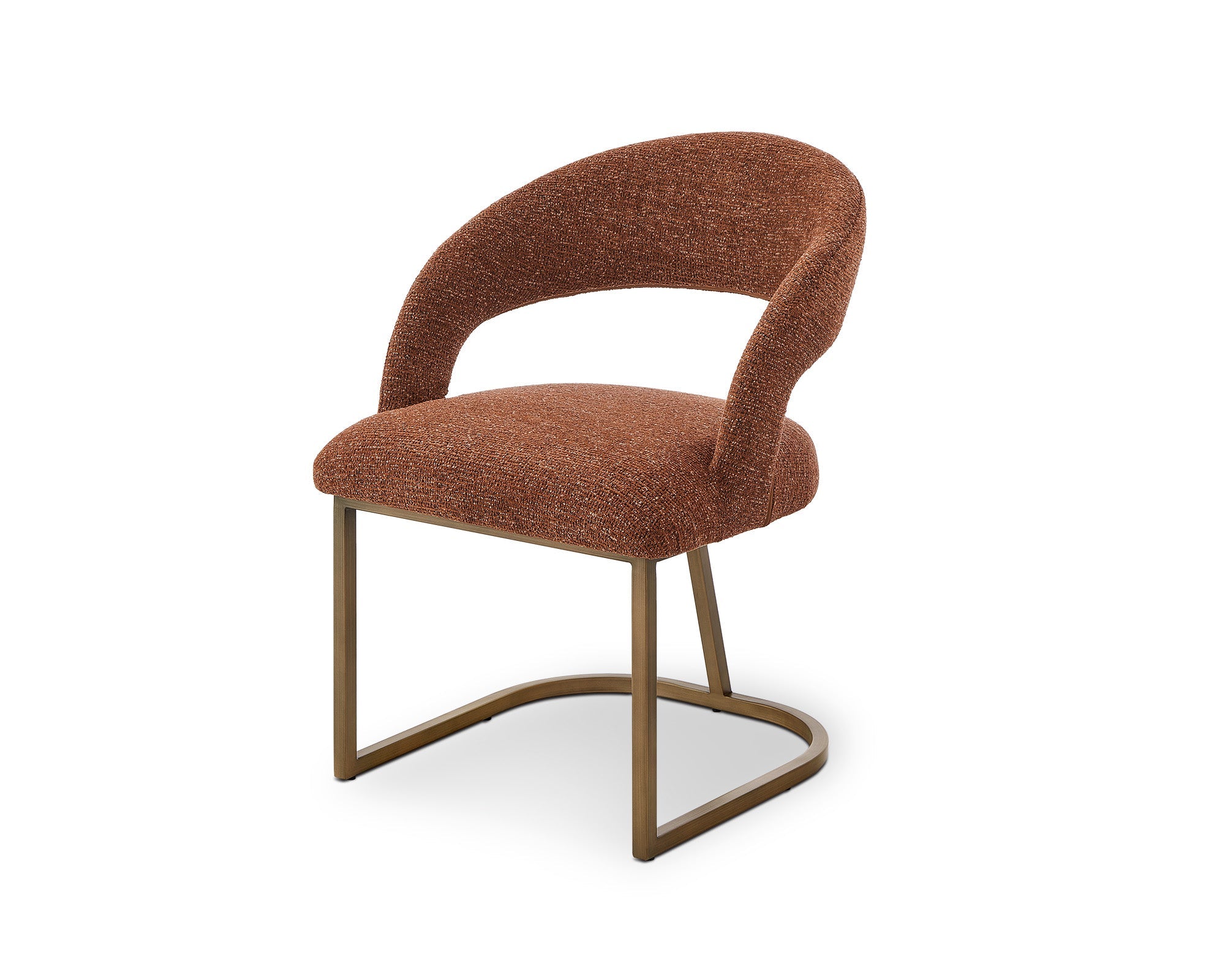 Alfie Dining Chair (Crib 5) - Bari Chestnut Red & Bronze Steel