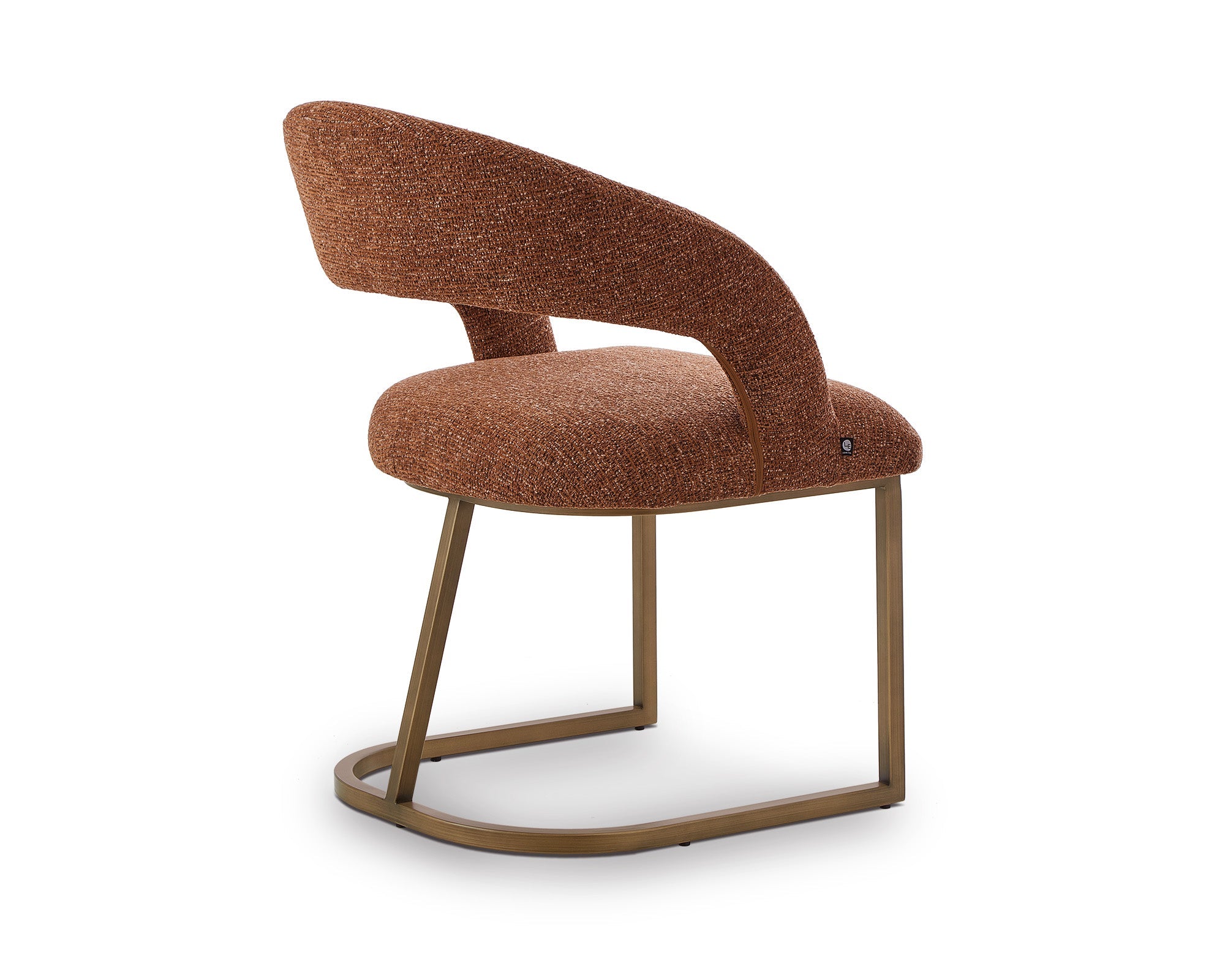 Alfie Dining Chair (Crib 5) - Bari Chestnut Red & Bronze Steel