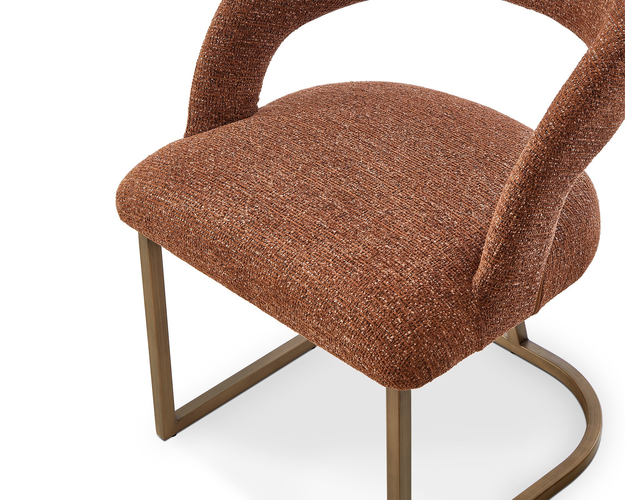 Alfie Dining Chair (Crib 5) - Bari Chestnut Red & Bronze Steel