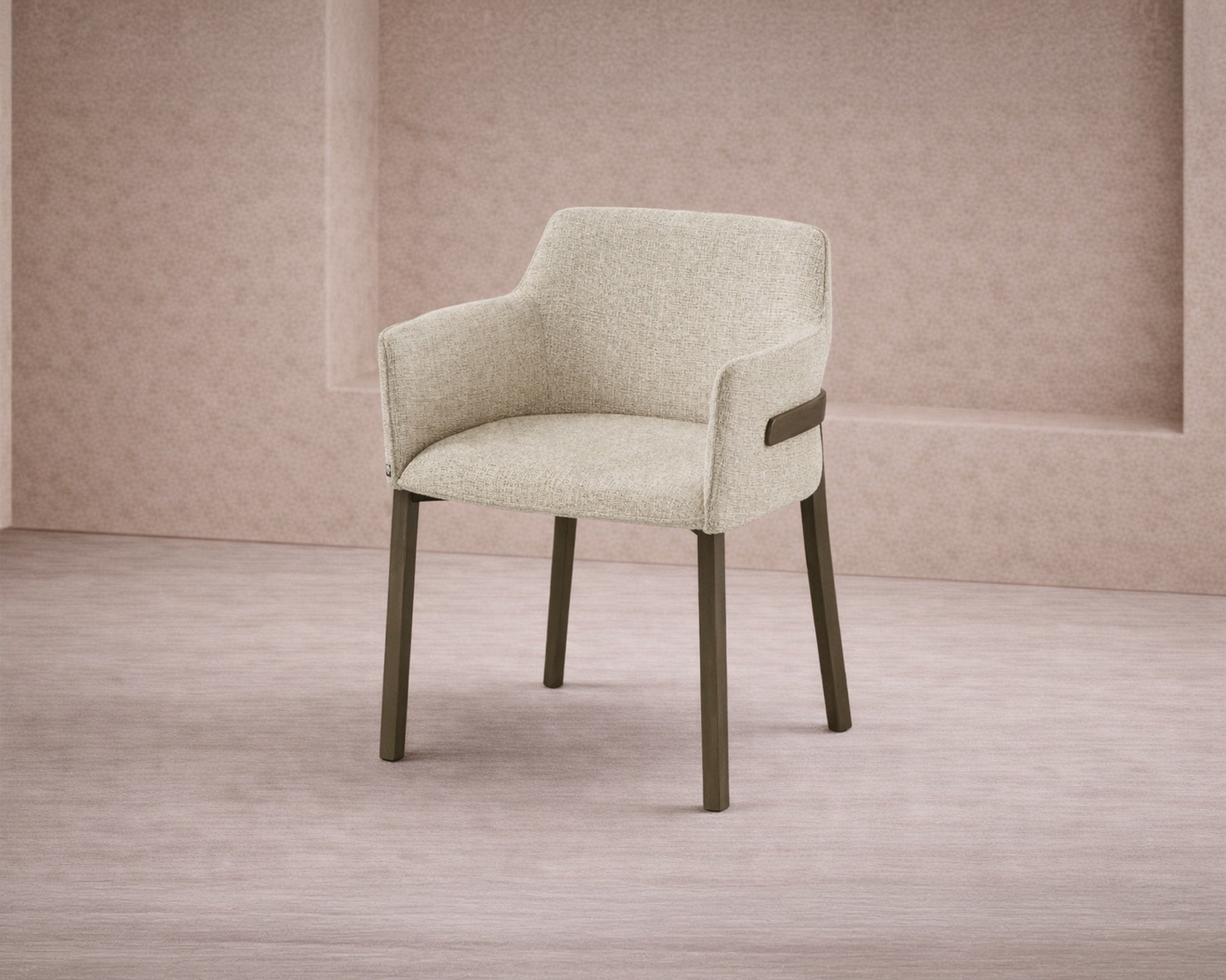 Tessa Dining Chair (set of 2) - (Crib 5) Field Beige Fabric & Hairline Antique Brass