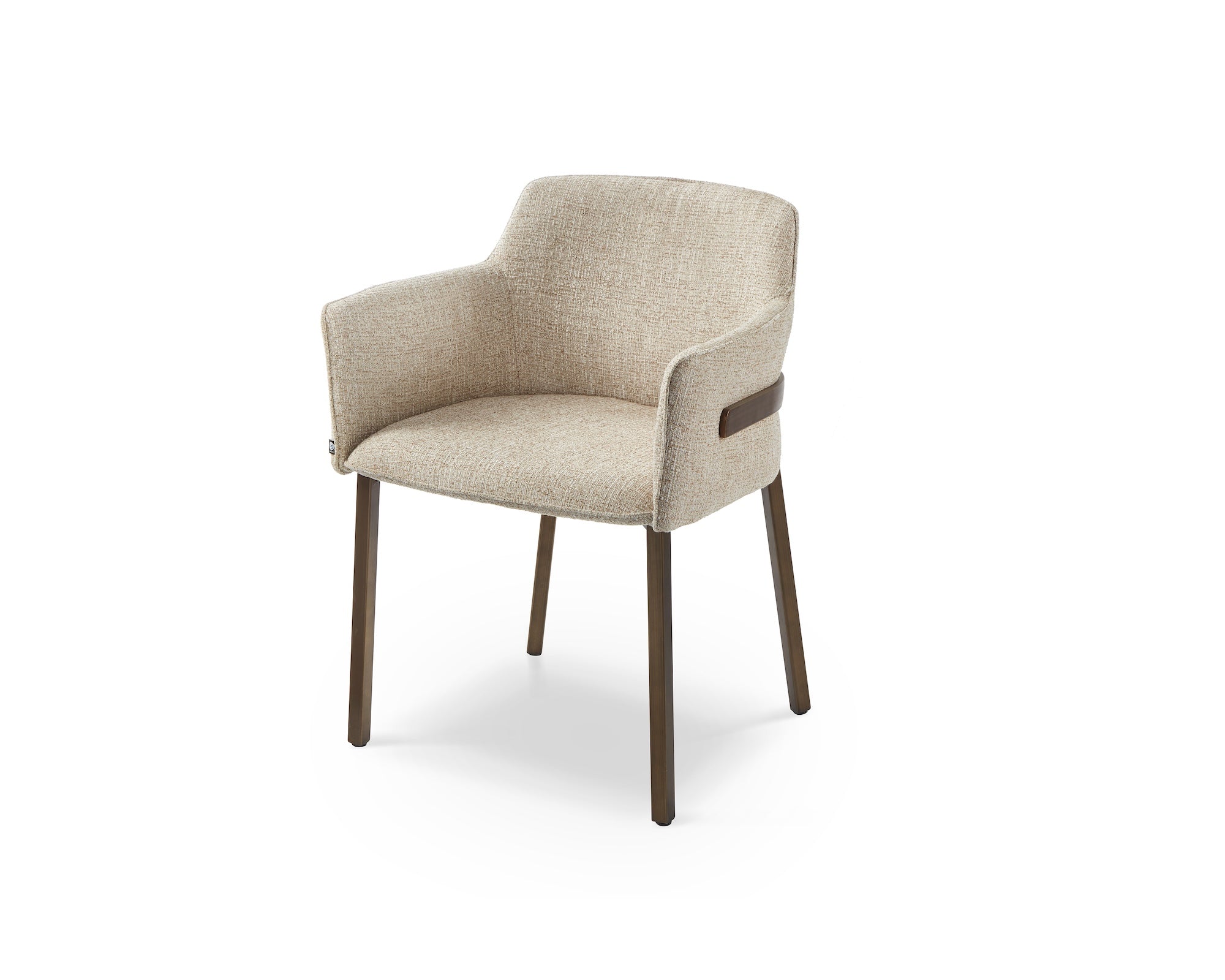 Tessa Dining Chair (set of 2) - (Crib 5) Field Beige Fabric & Hairline Antique Brass