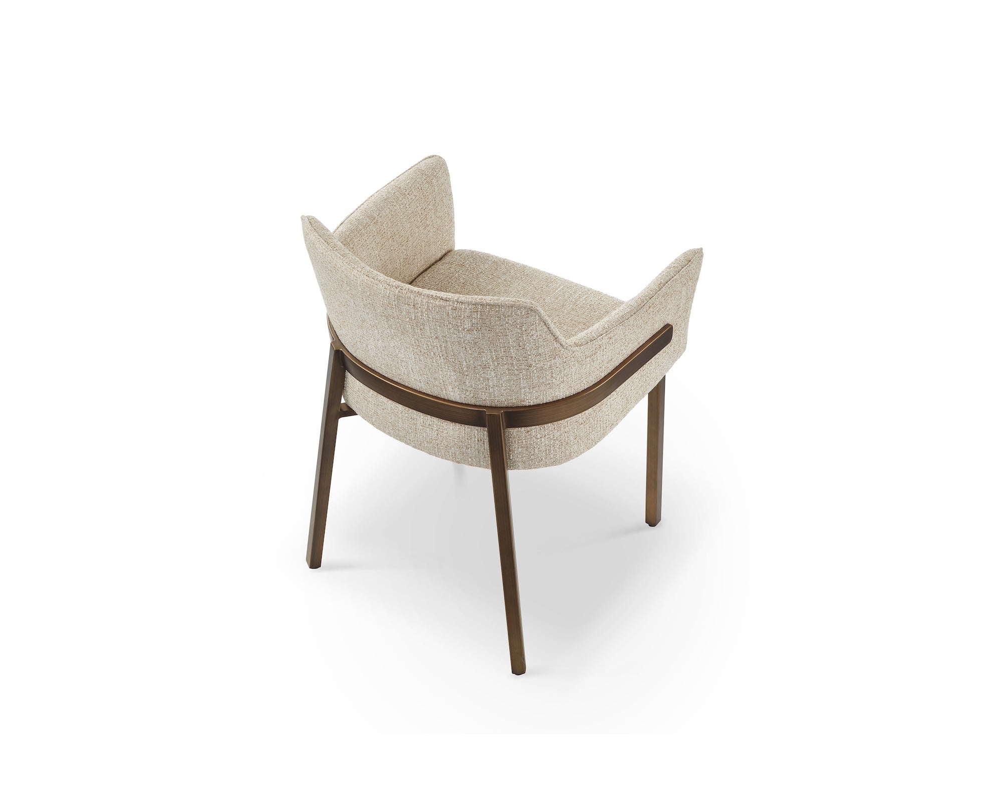 Tessa Dining Chair (set of 2) - (Crib 5) Field Beige Fabric & Hairline Antique Brass