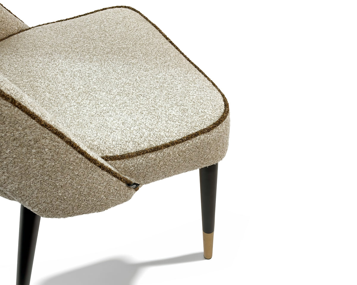 Yves Dining Chair (set of 2) - (Crib 5) Capella Sand with Capella Fennel Seed Piping