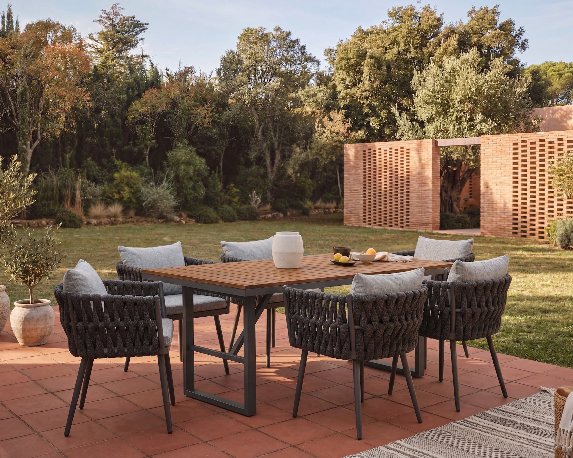 Charly Outdoor Dining Chair - (Crib 5) Hunter Stone and Charcoal Grey