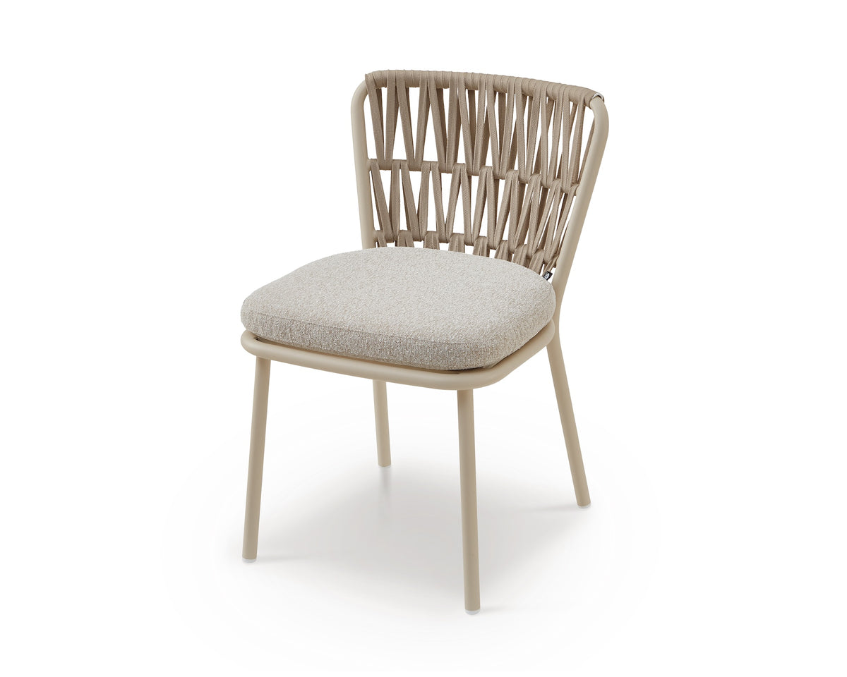 Ariana Outdoor Dining Chair (set of 2) - (Crib 5) Forest Beige & Warm Ivory