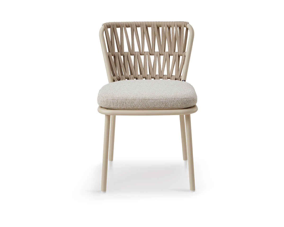 Ariana Outdoor Dining Chair (set of 2) - (Crib 5) Forest Beige & Warm Ivory