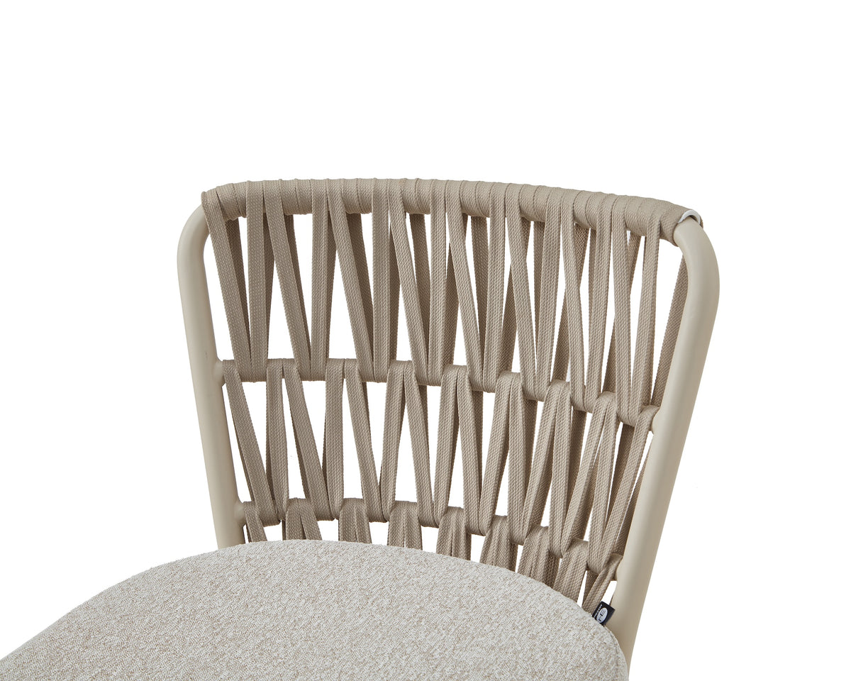 Ariana Outdoor Dining Chair (set of 2) - (Crib 5) Forest Beige & Warm Ivory