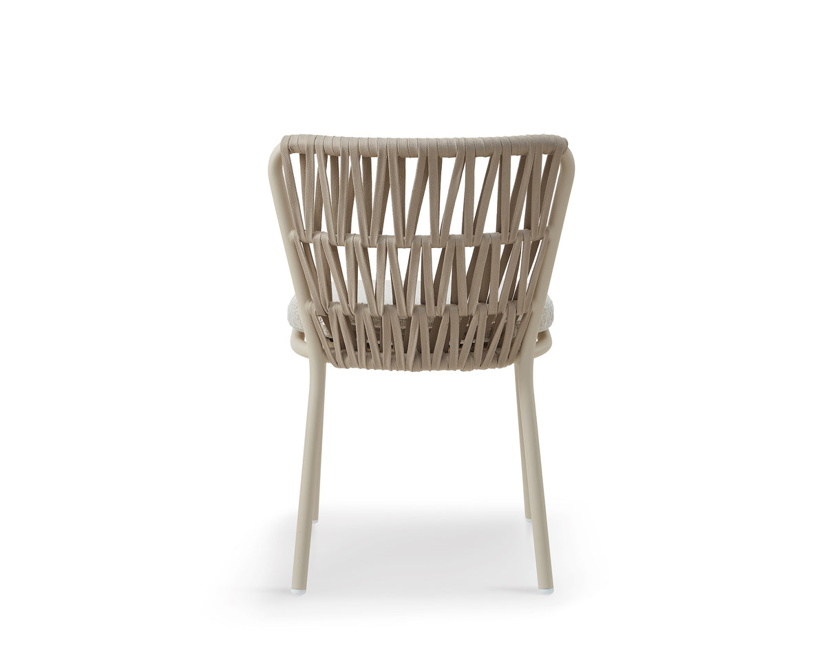 Ariana Outdoor Dining Chair (set of 2) - (Crib 5) Forest Beige & Warm Ivory