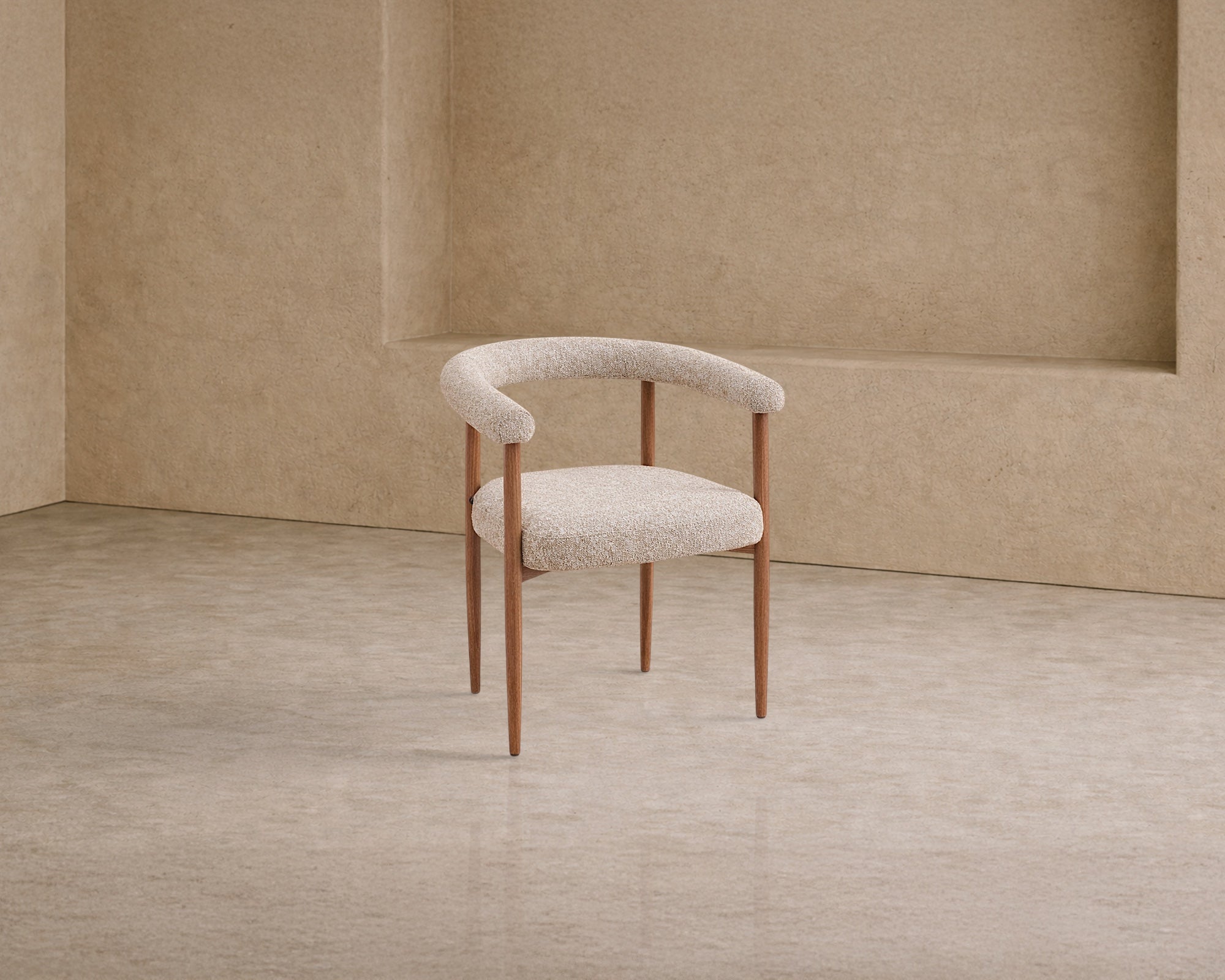 Nantes Outdoor Dining Chair - (Crib 5) Lima Beige and Walnut
