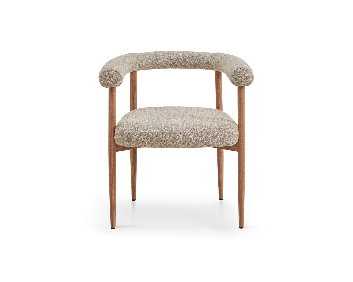 Nantes Outdoor Dining Chair - (Crib 5) Lima Beige and Walnut