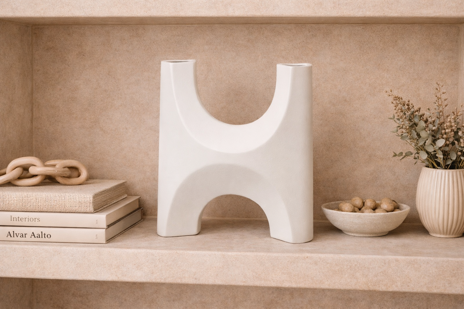 Savier Vase Large - White Ceramic
