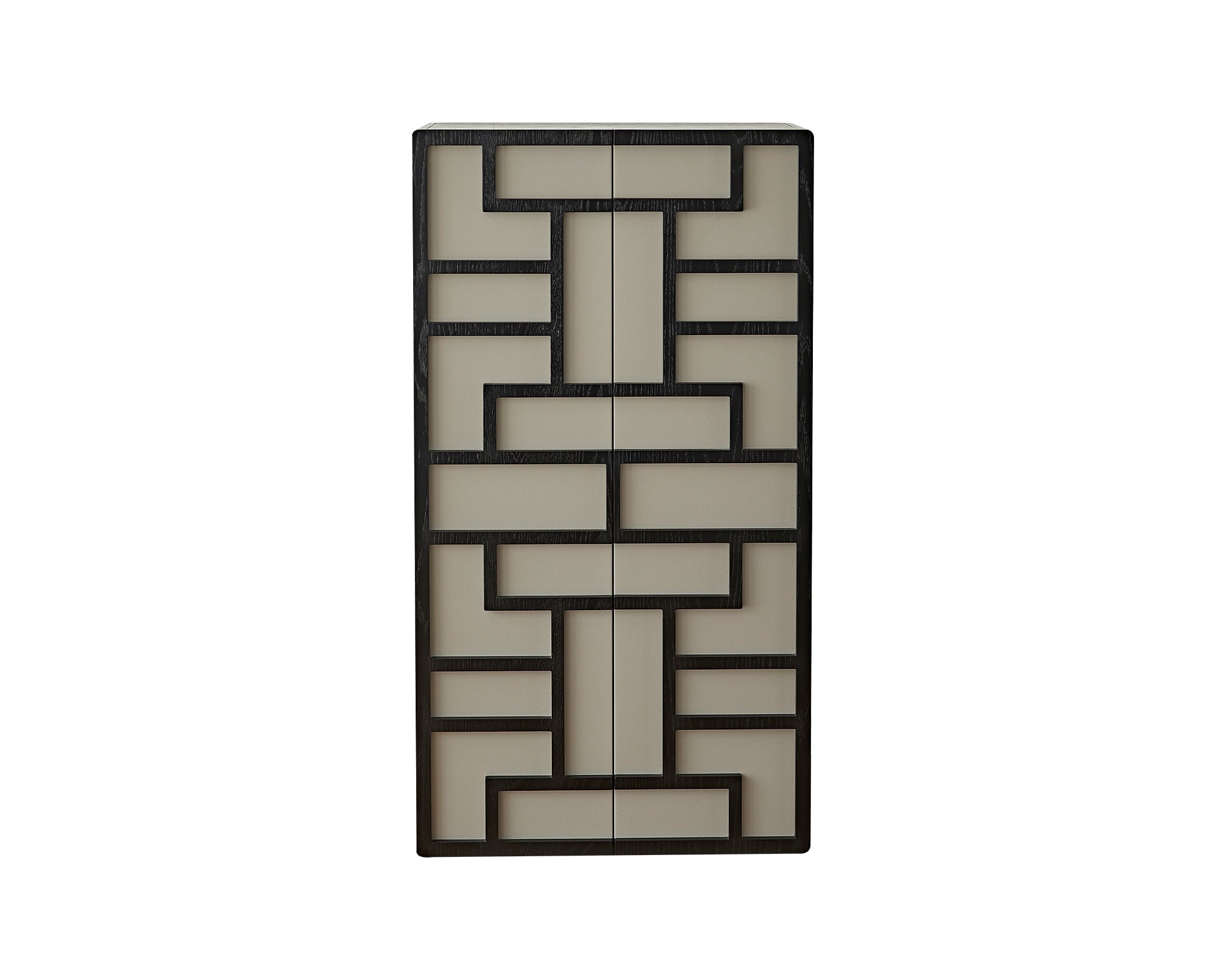 Kamako Cabinet - Grey Leather Look/Wenge