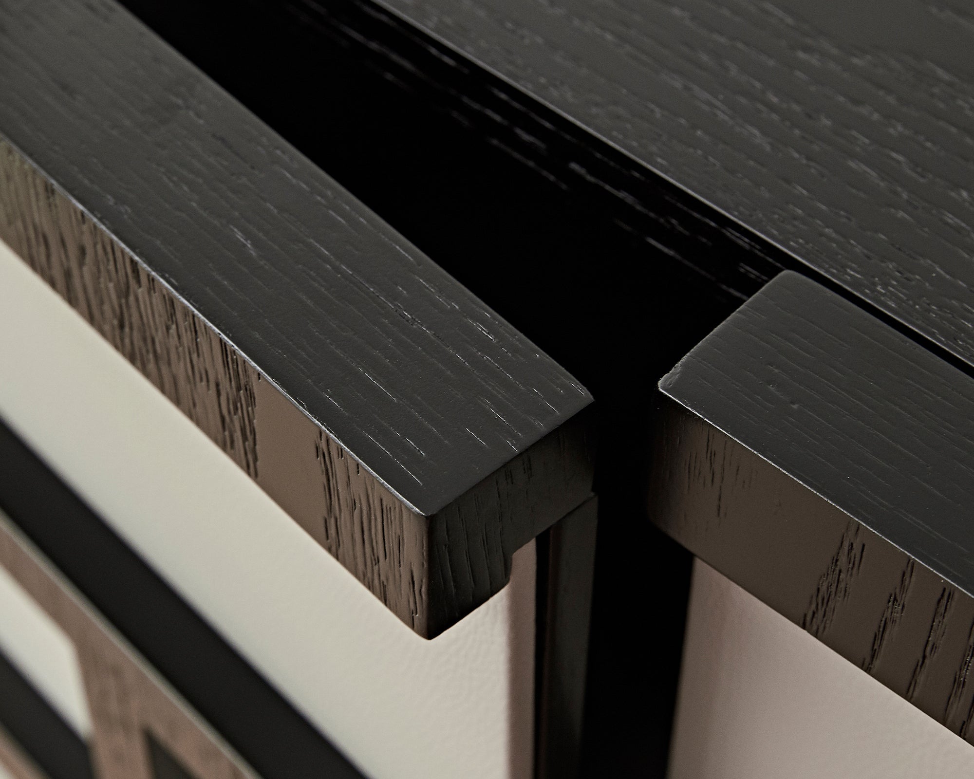 Kamako Cabinet - Grey Leather Look/Wenge