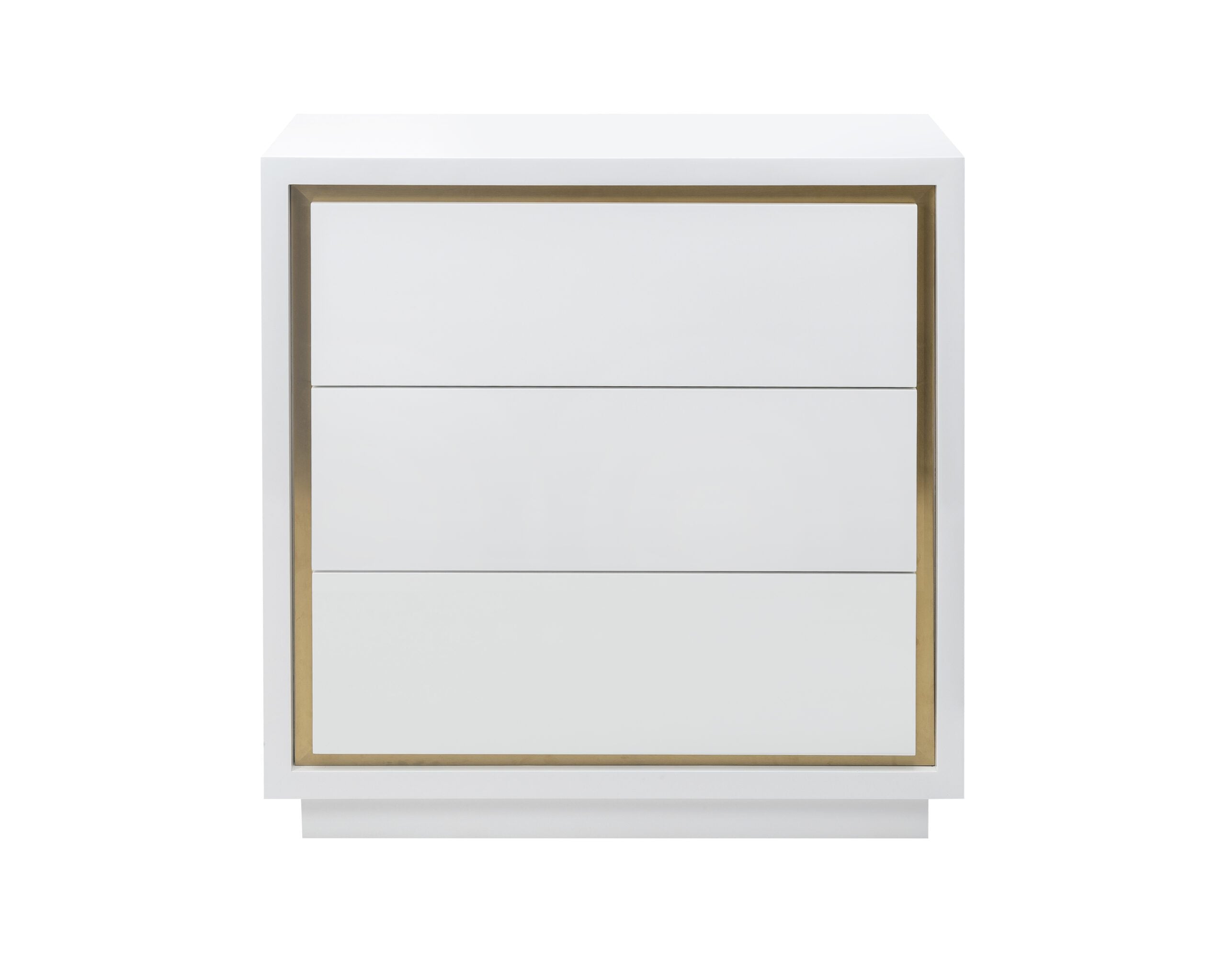 Utopia Chest of Drawer - White High Gloss/Brushed Brass