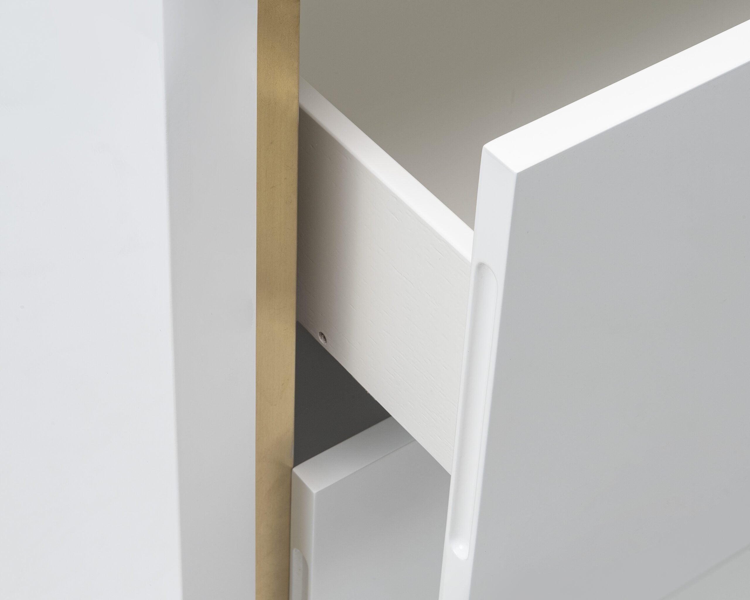 Utopia Chest of Drawer  - White High Gloss/Brushed Brass