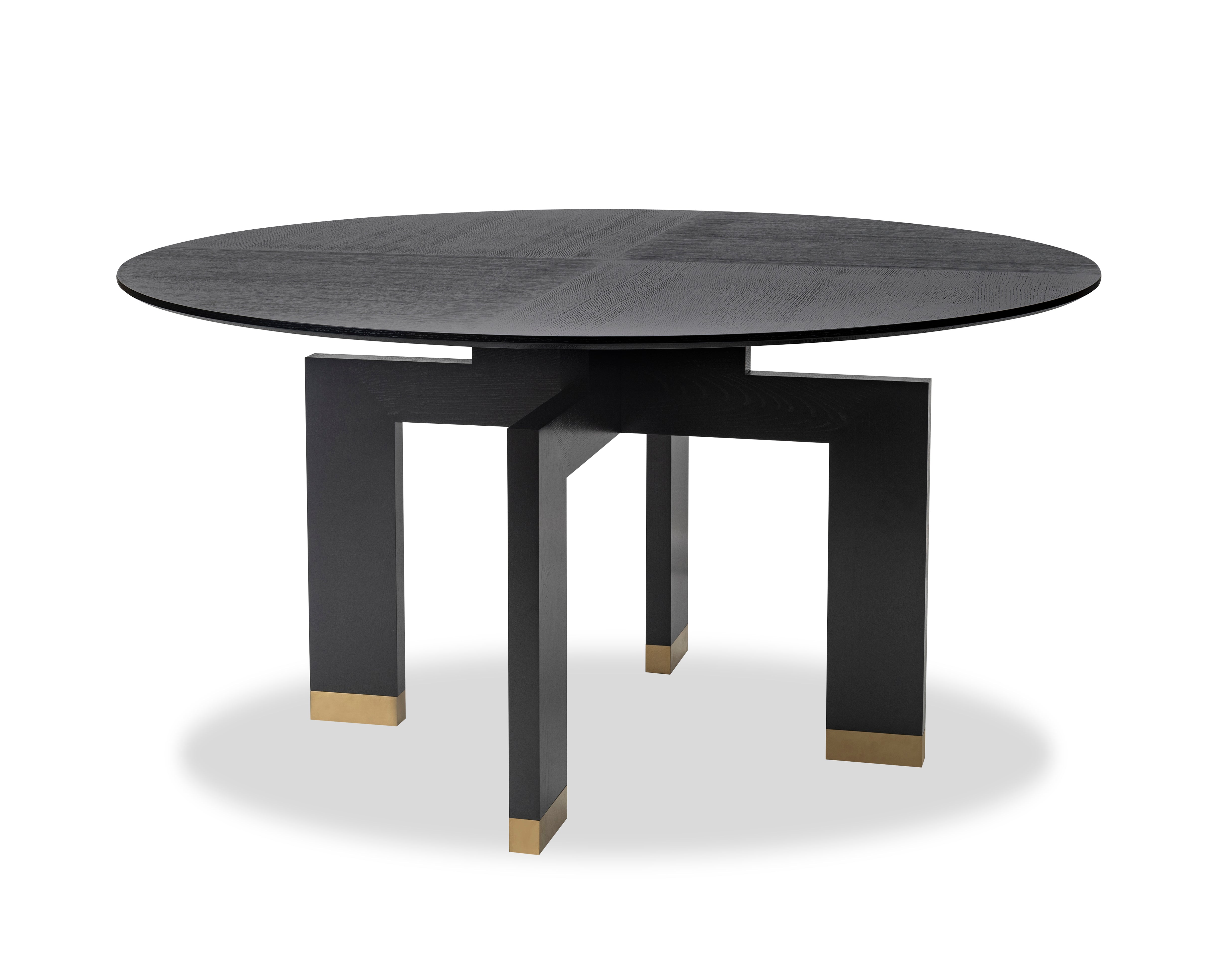Ponte Dining Table D1500 - Wenge/Polished Brass