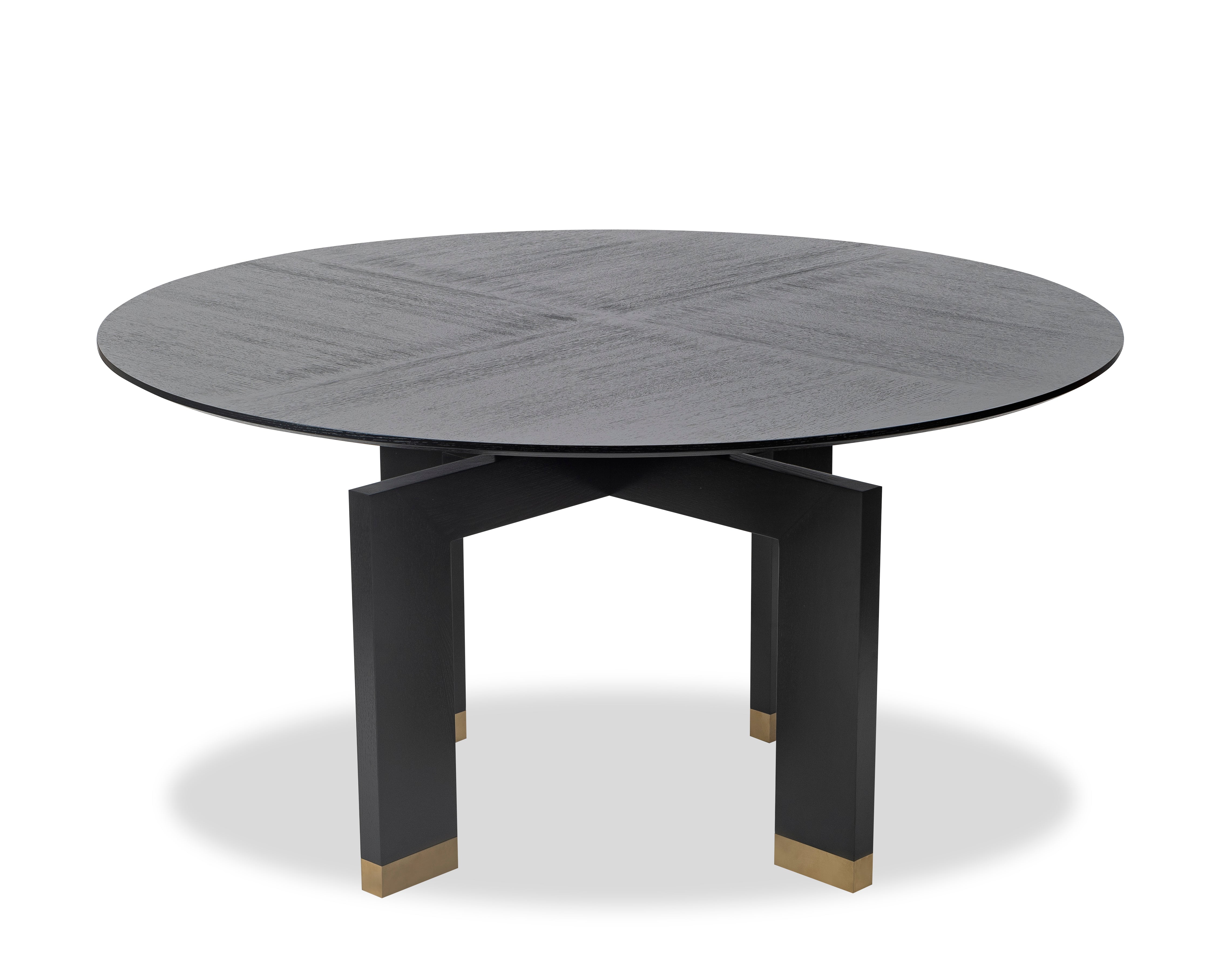 Ponte Dining Table D1500 - Wenge/Polished Brass
