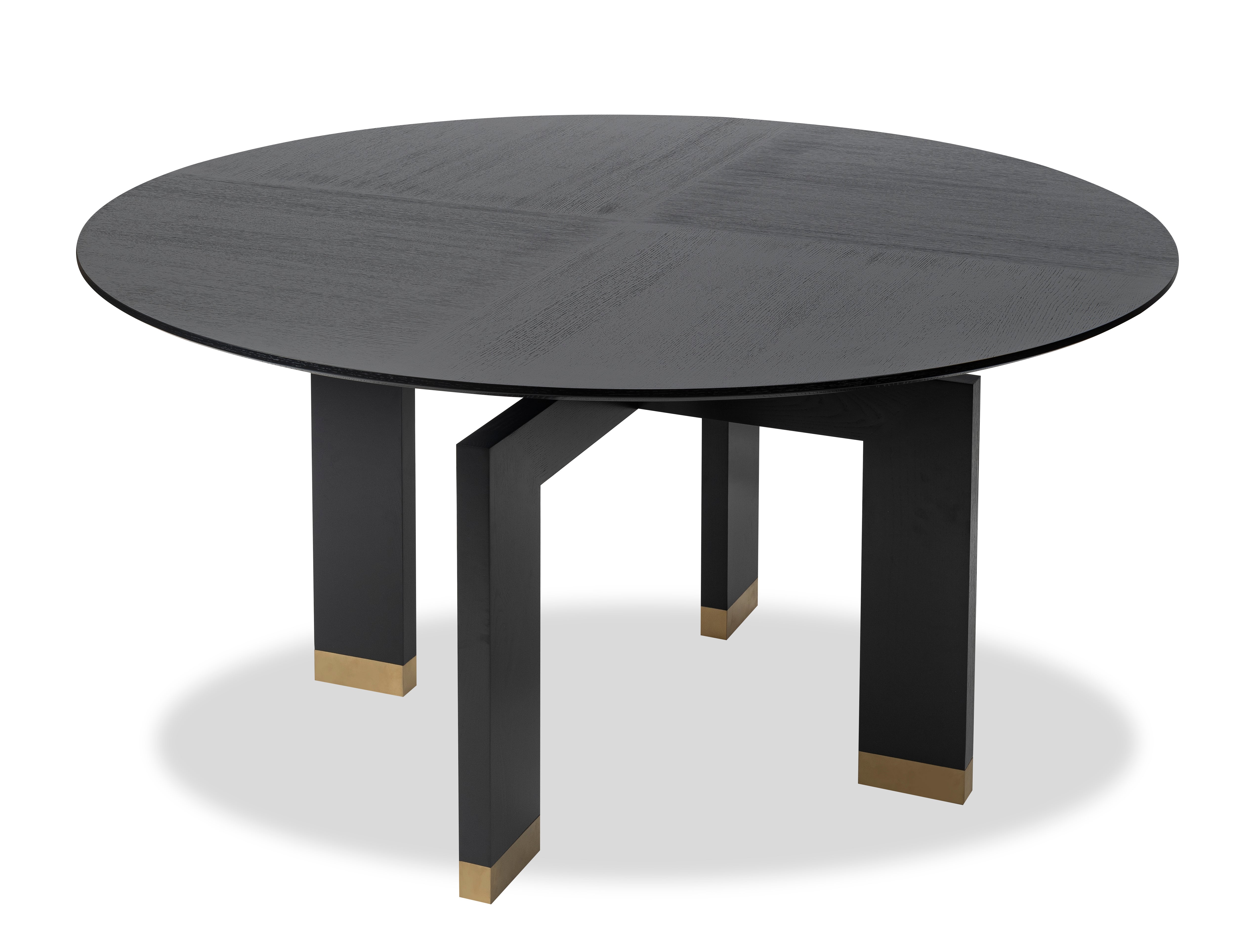 Ponte Dining Table D1500 - Wenge/Polished Brass