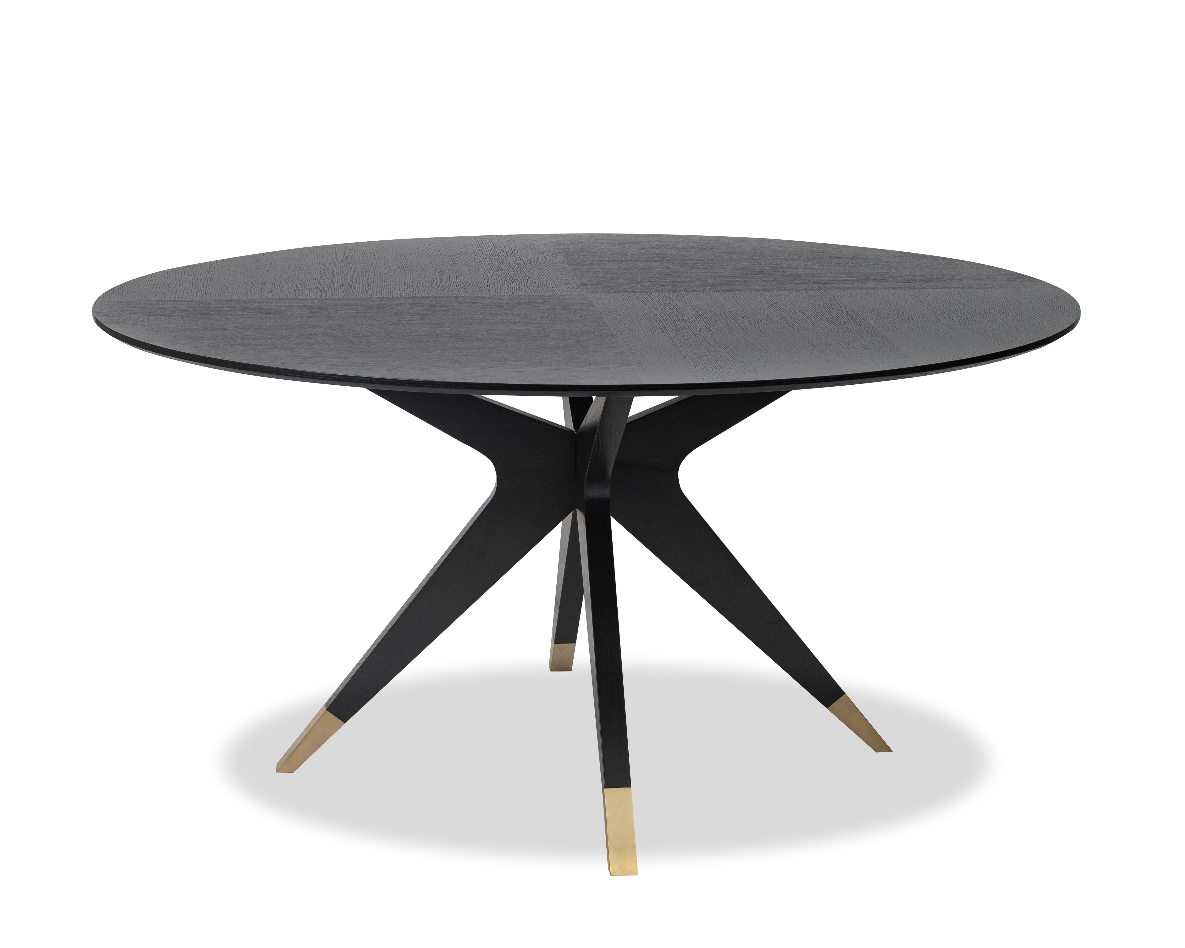 Anthology Dining Table D1500 - Wenge/Polished Brass
