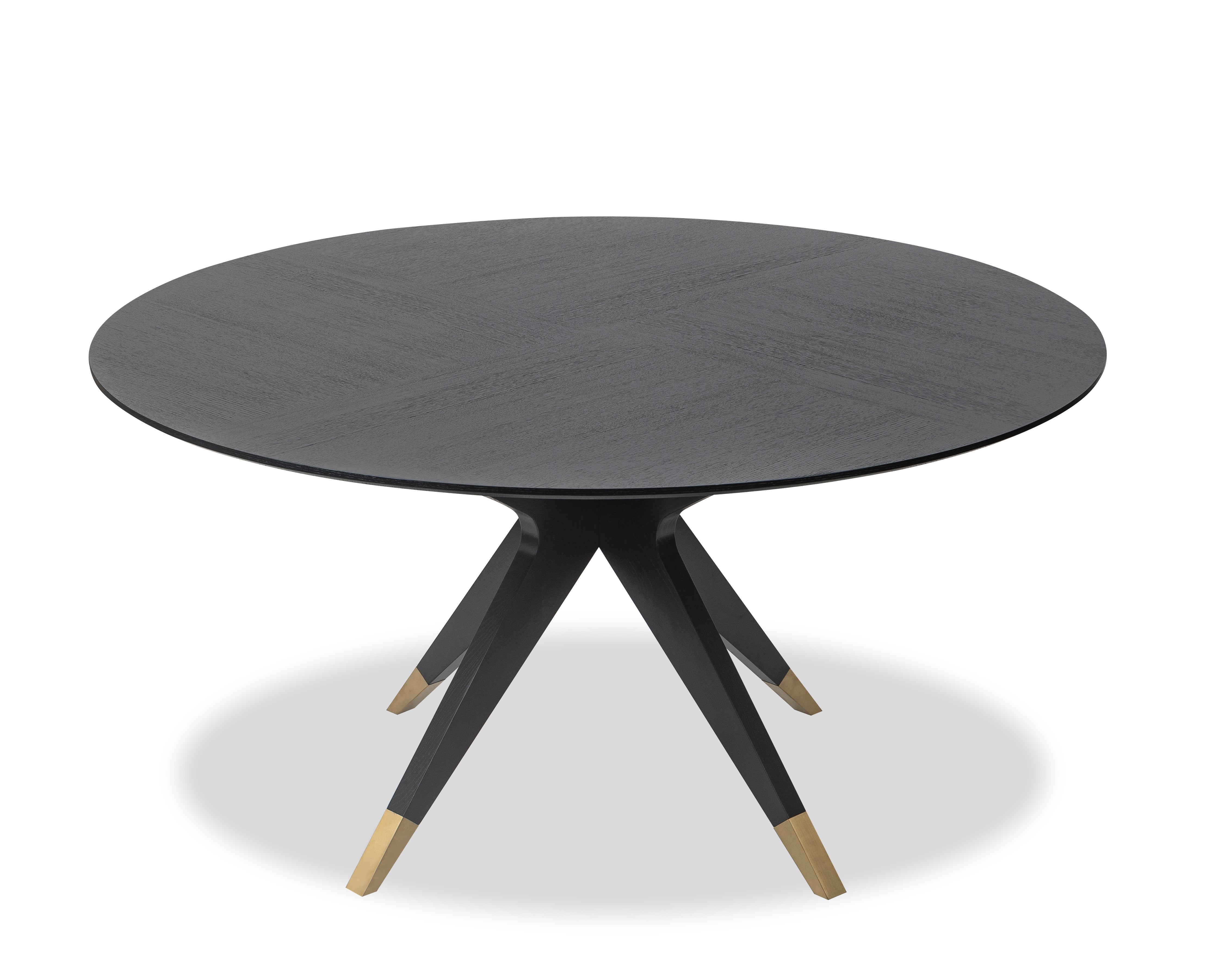 Anthology Dining Table D1500 - Wenge/Polished Brass
