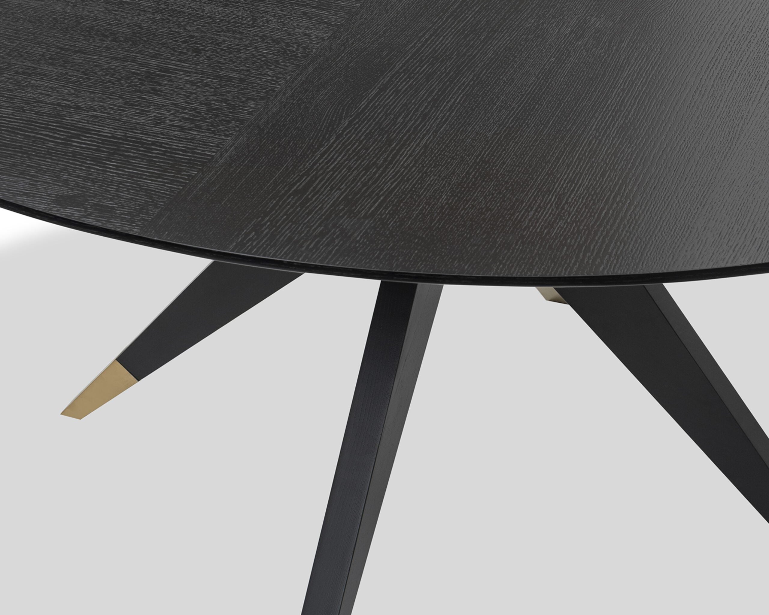 Anthology Dining Table D1300 - Wenge/Polished Brass