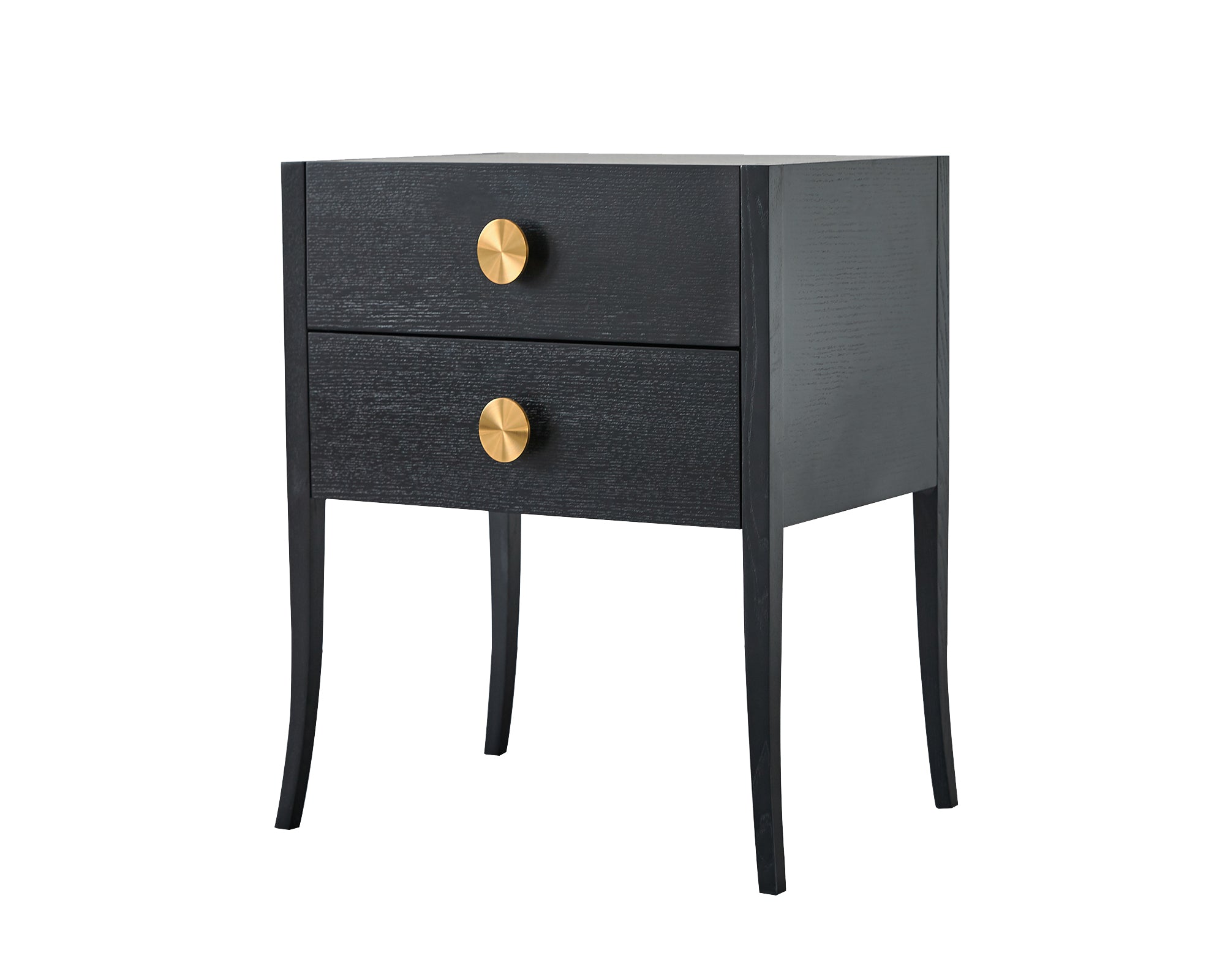 Orly Bedside Table - Wenge Oak/Gold