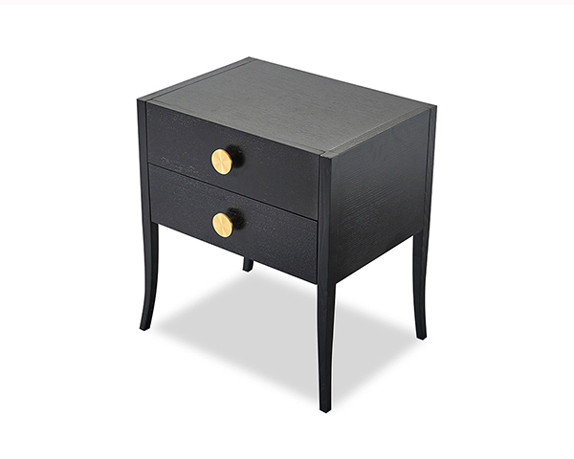 Orly Bedside Table - Wenge Oak/Gold