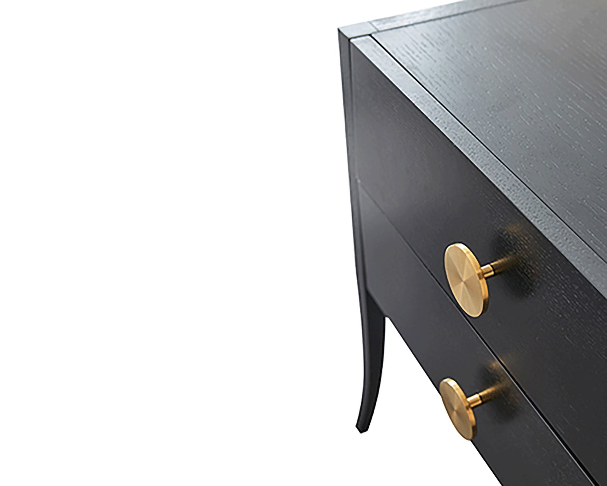 Orly Bedside Table  - Wenge Oak/Gold