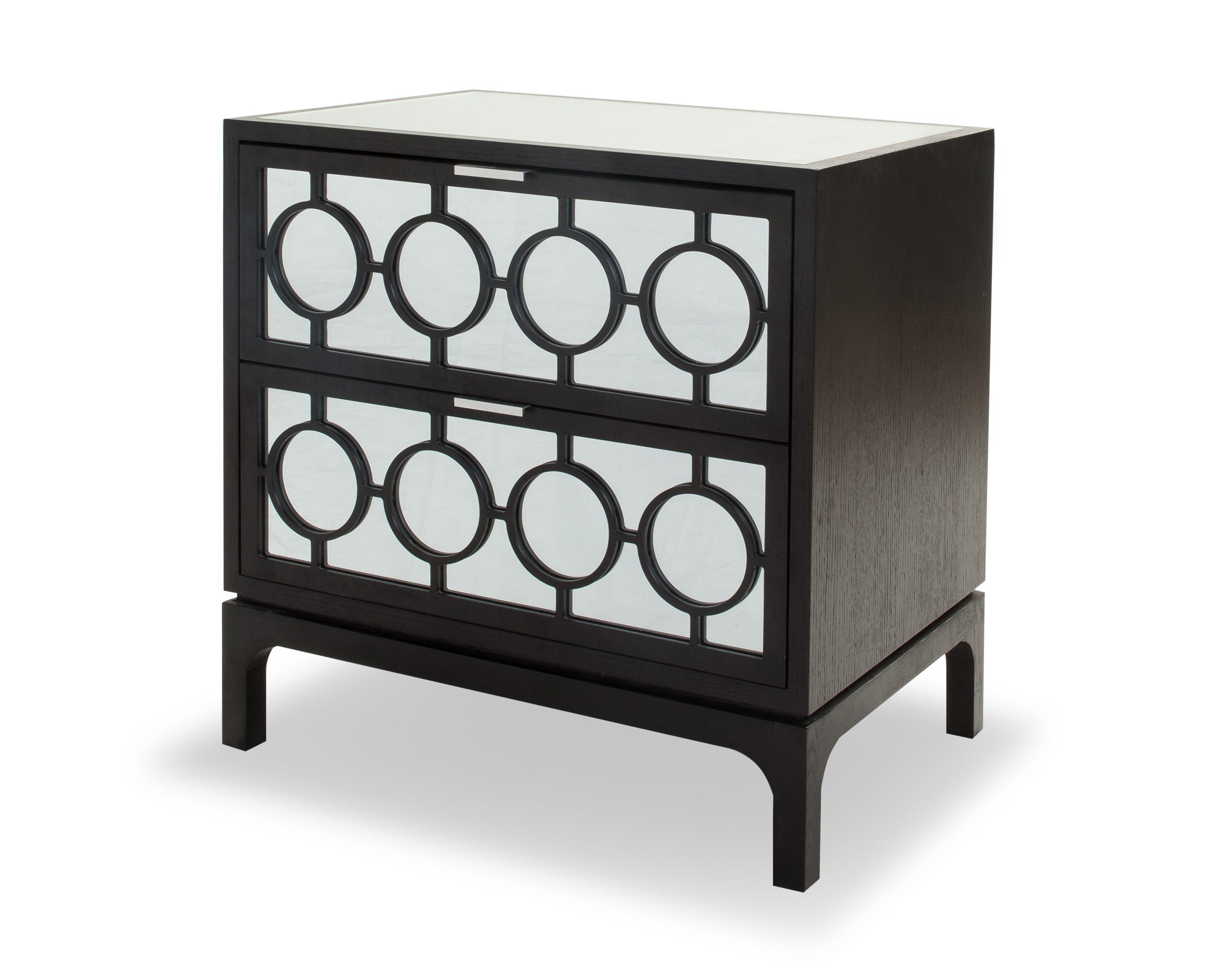 Marriott Bedside Table - Wenge Oak/Mirror