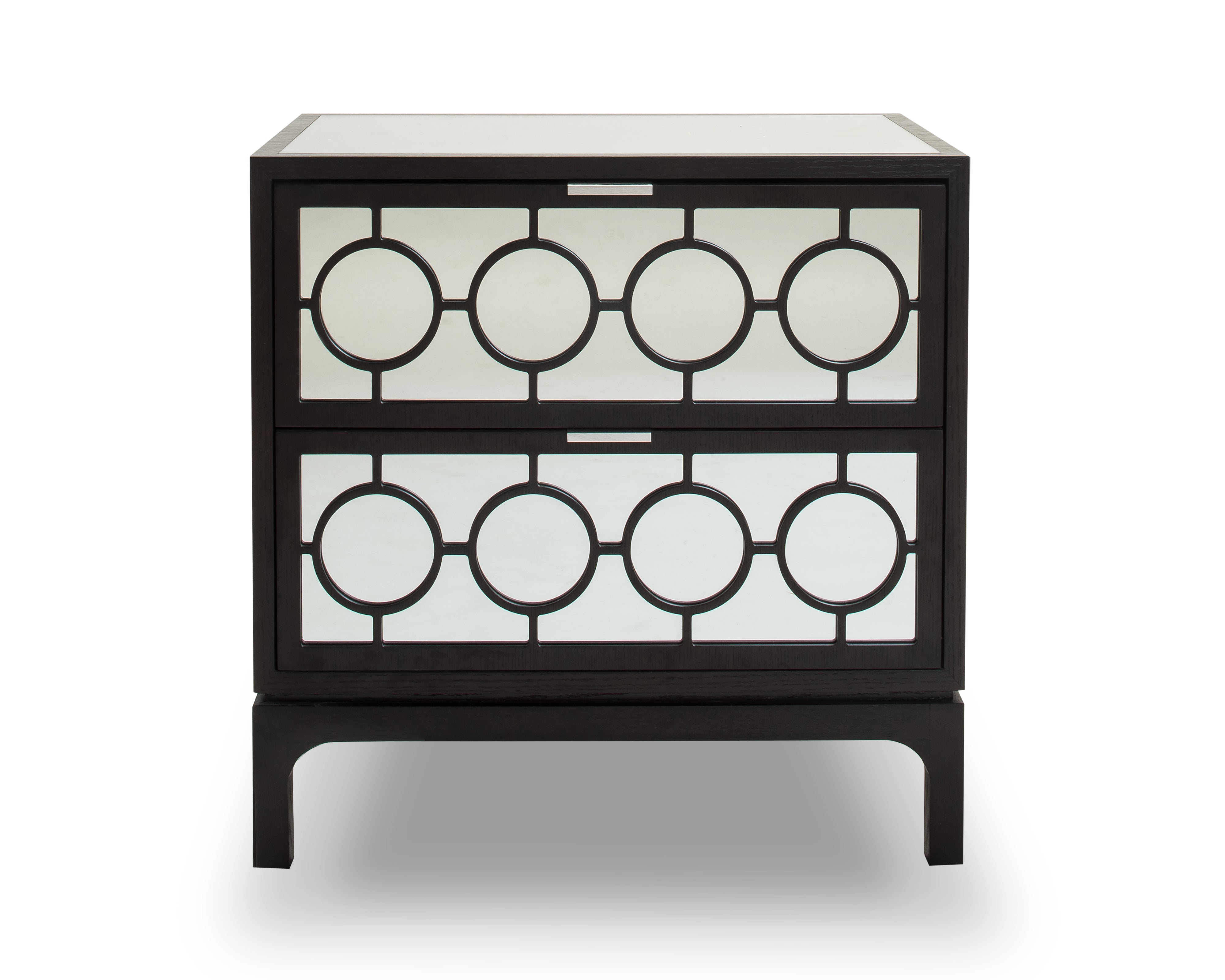 Marriott Bedside Table - Wenge Oak/Mirror