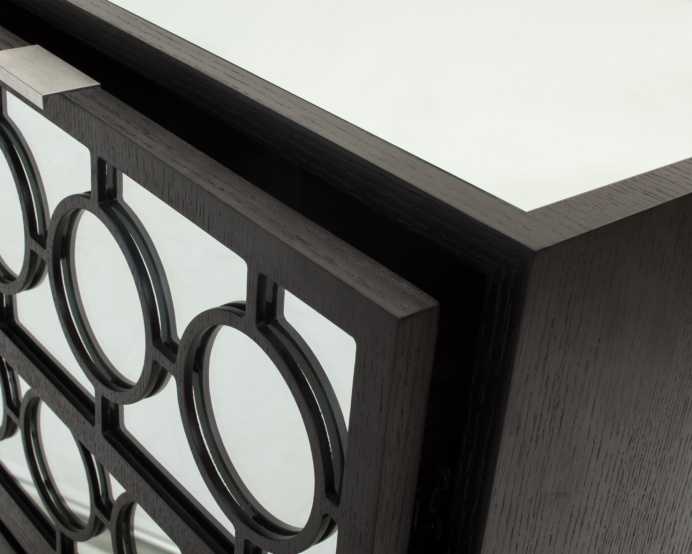 Marriott Bedside Table - Wenge Oak/Mirror