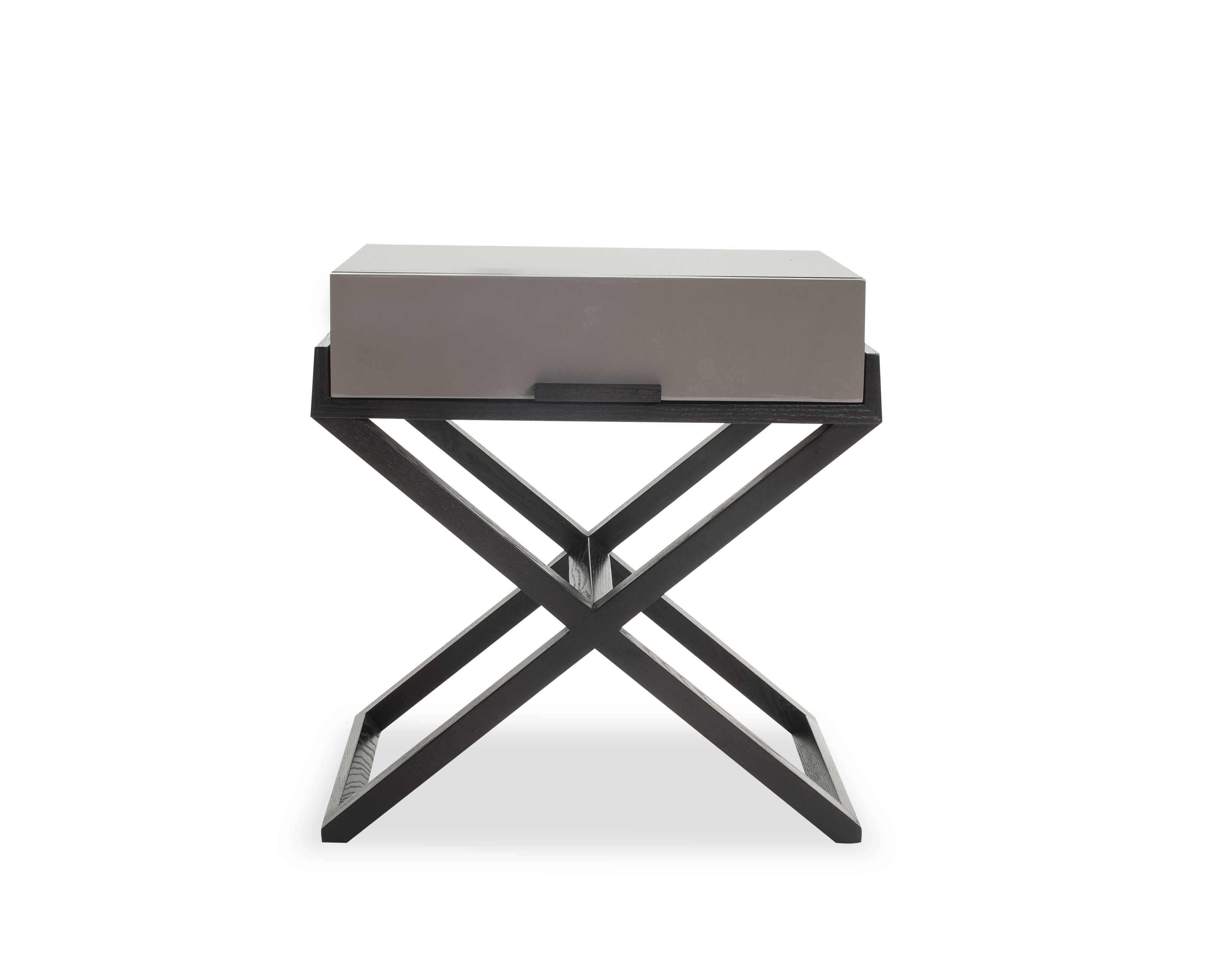 Boston Bedside Table - Taupe High Gloss