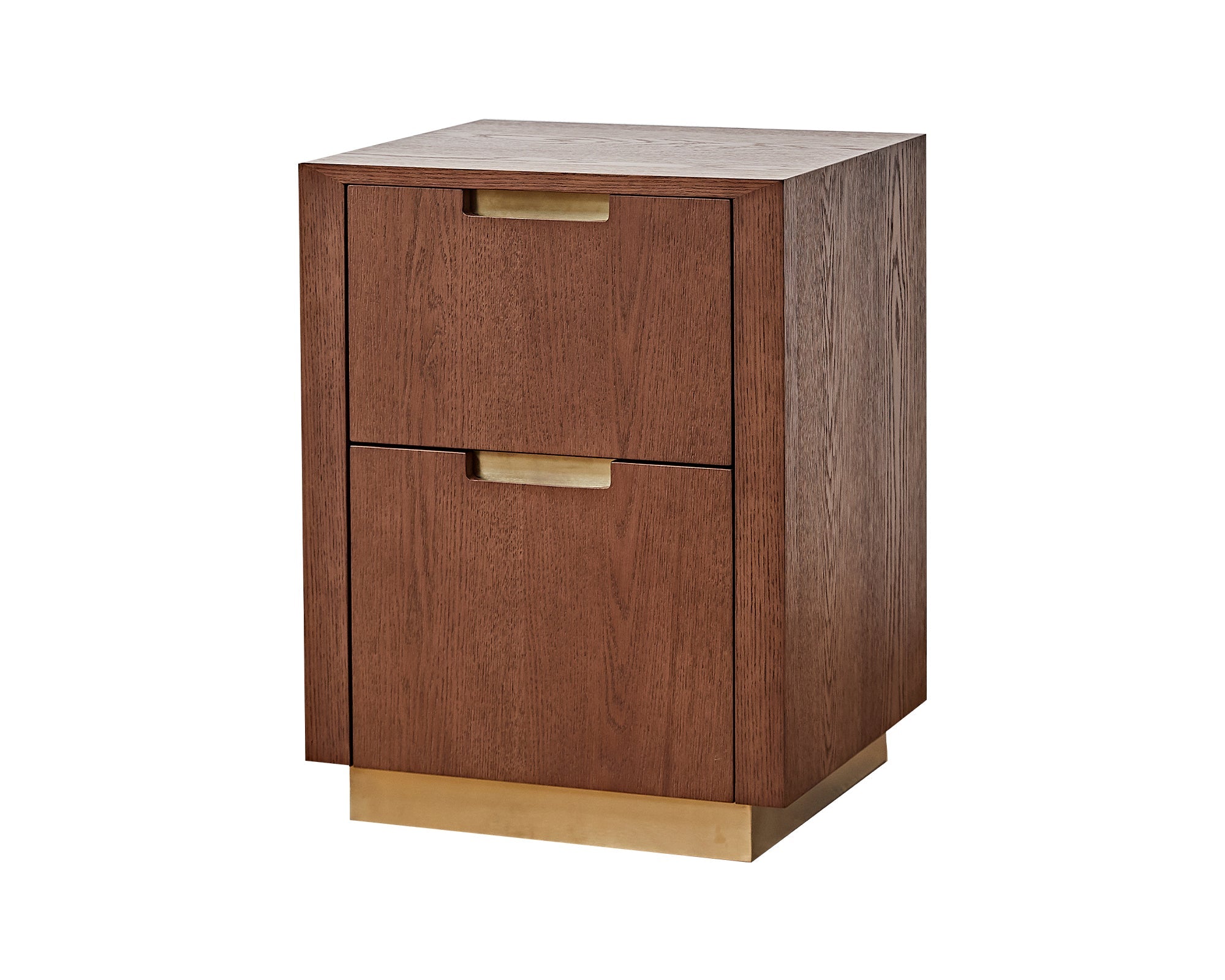 Balkan Bedside Table  - Classic Brown/Brushed Brass