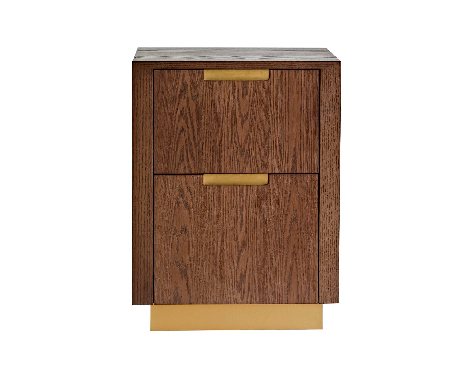 Balkan Bedside Table  - Classic Brown/Brushed Brass