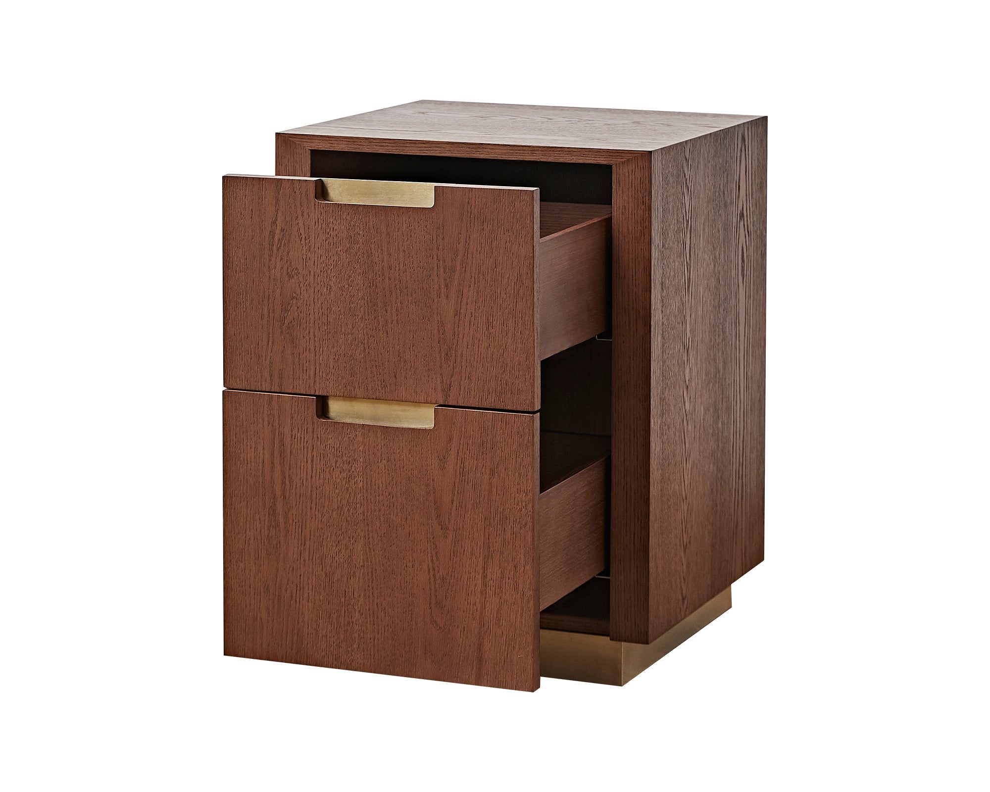 Balkan Bedside Table  - Classic Brown/Brushed Brass