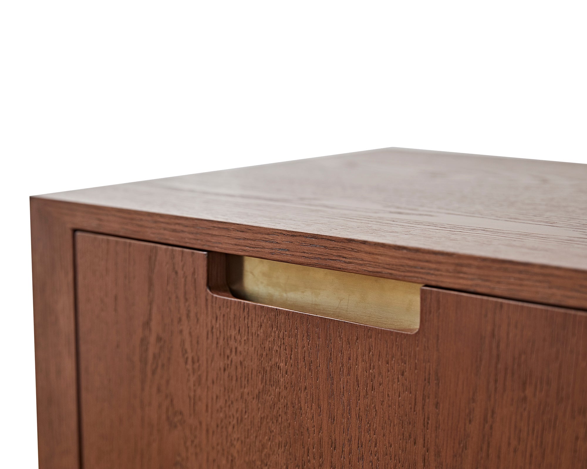 Balkan Bedside Table  - Classic Brown/Brushed Brass