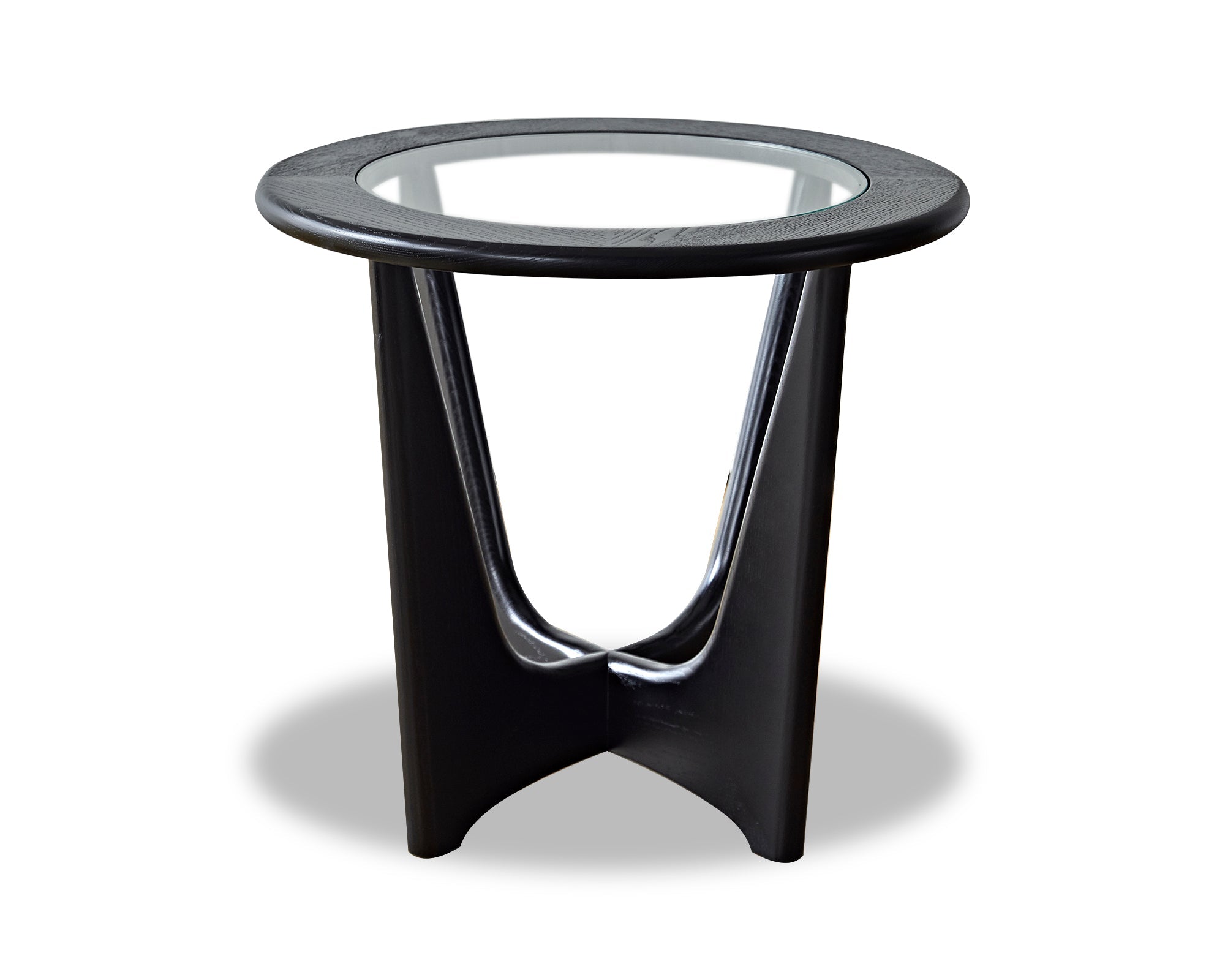 Sculpto Side Table - Clear Glass/Wenge